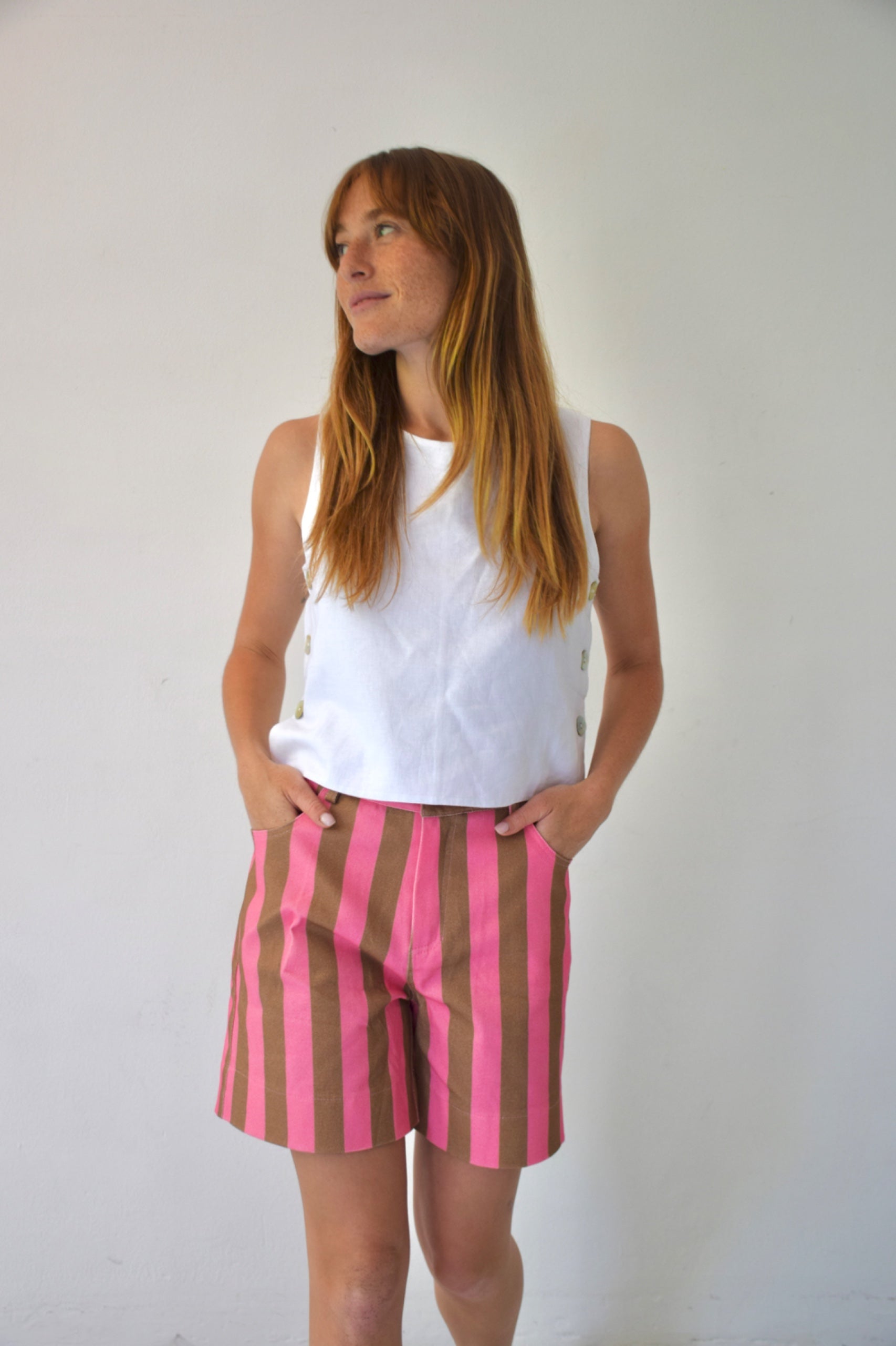 Pink and Brown Gala Shorts