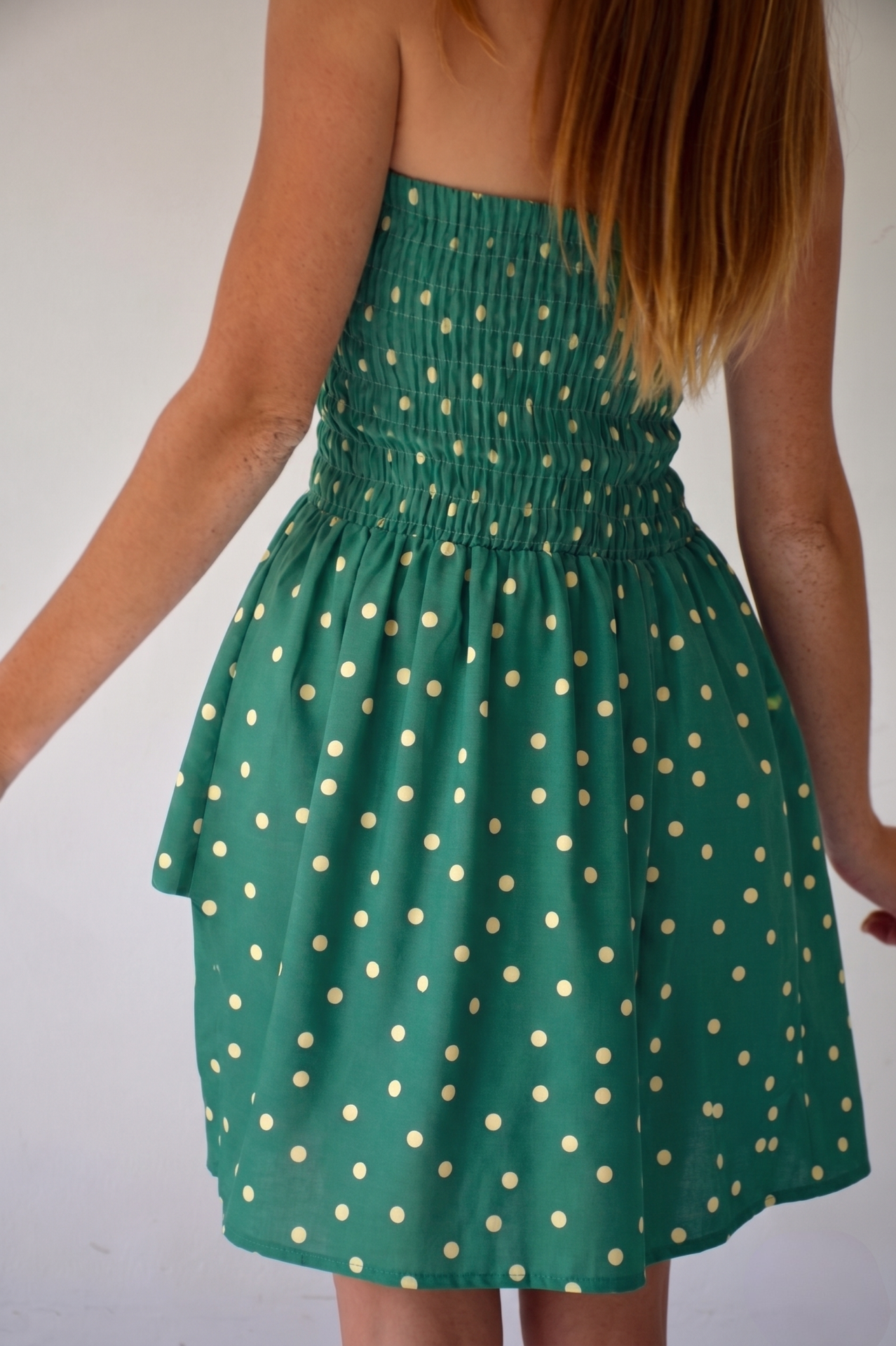 Vestido Emily Topos Verde Corto
