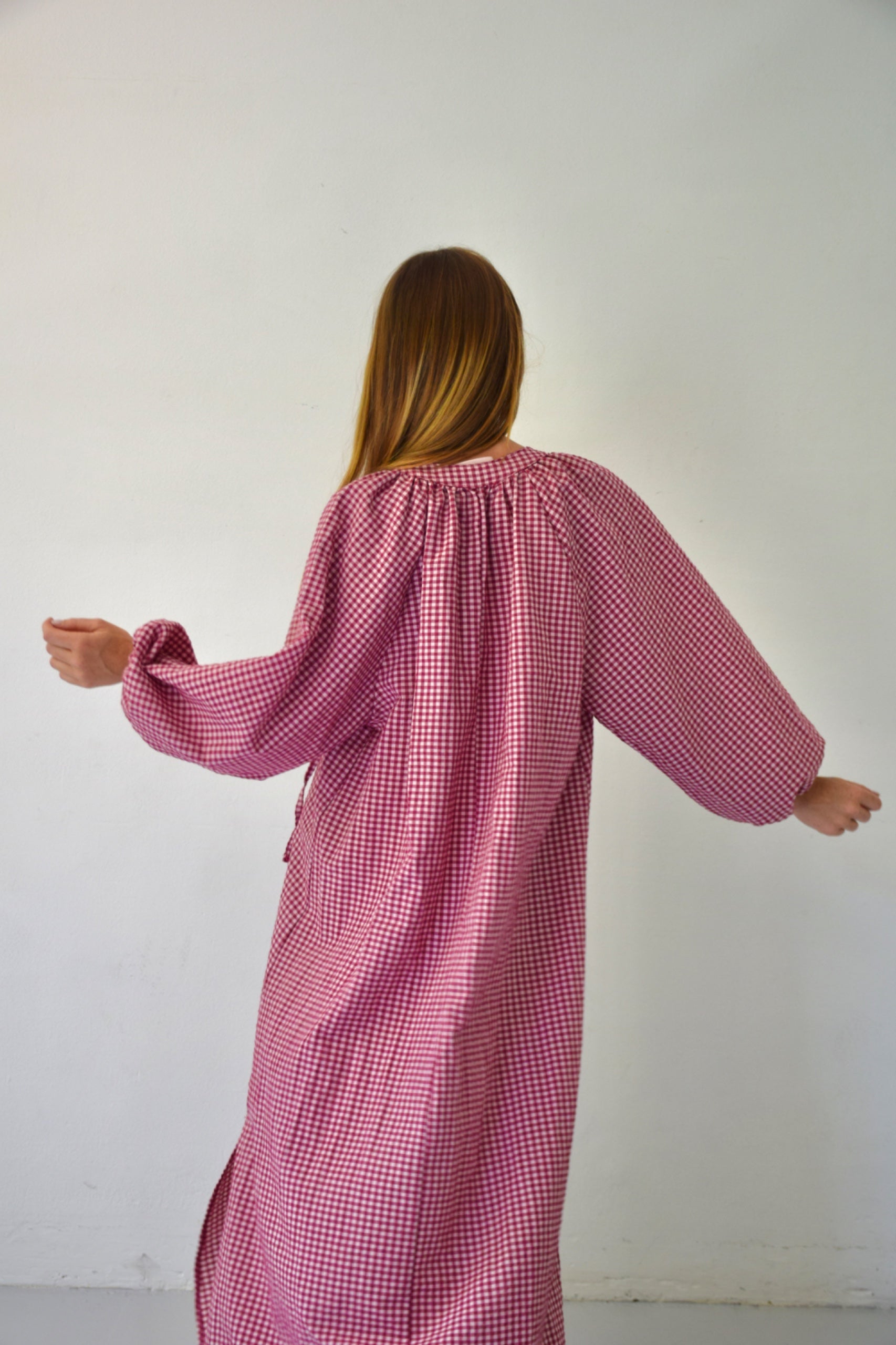 Vestido Matilde Vichy Burgundy