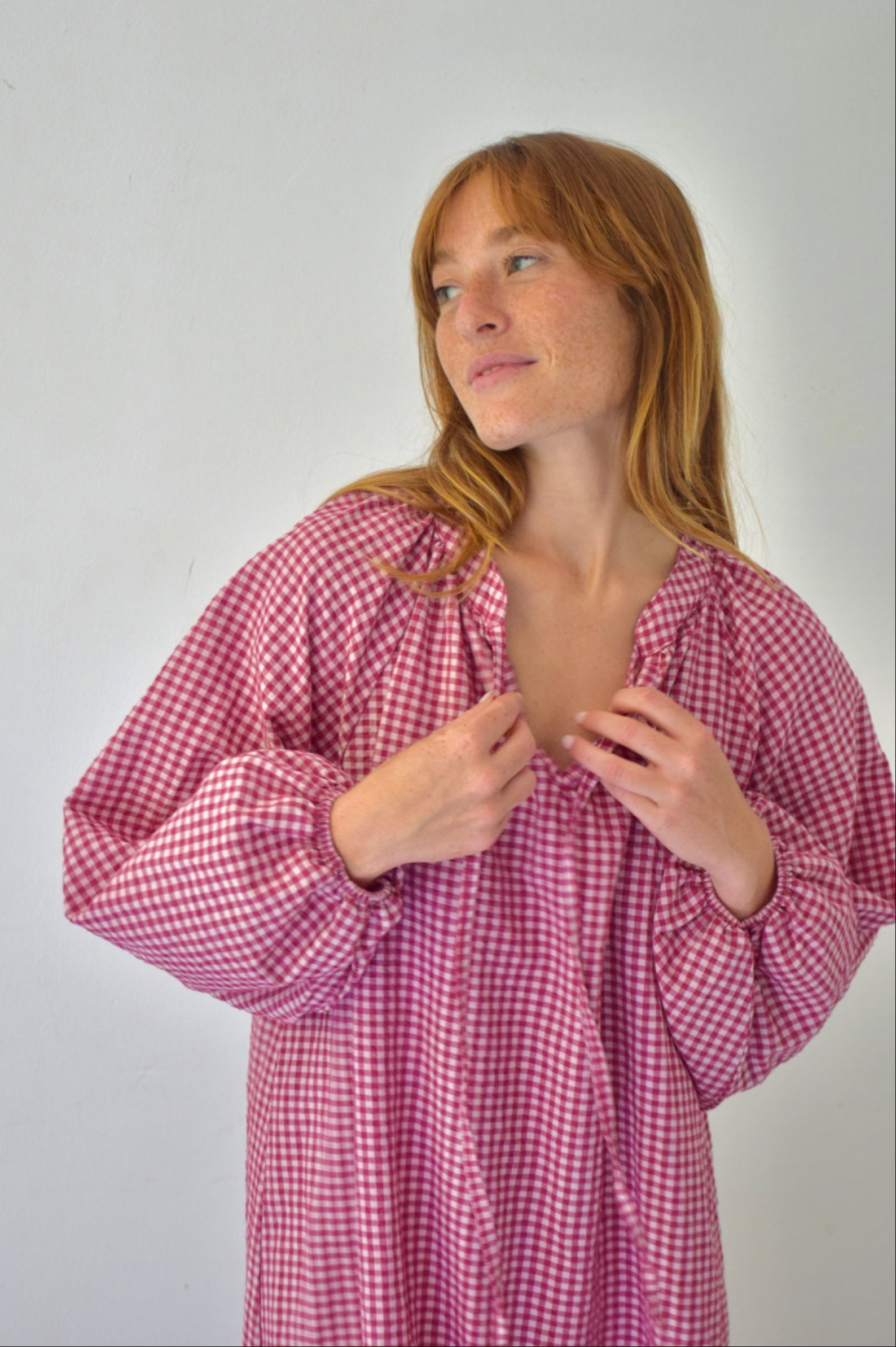 Vestido Matilde Vichy Burgundy