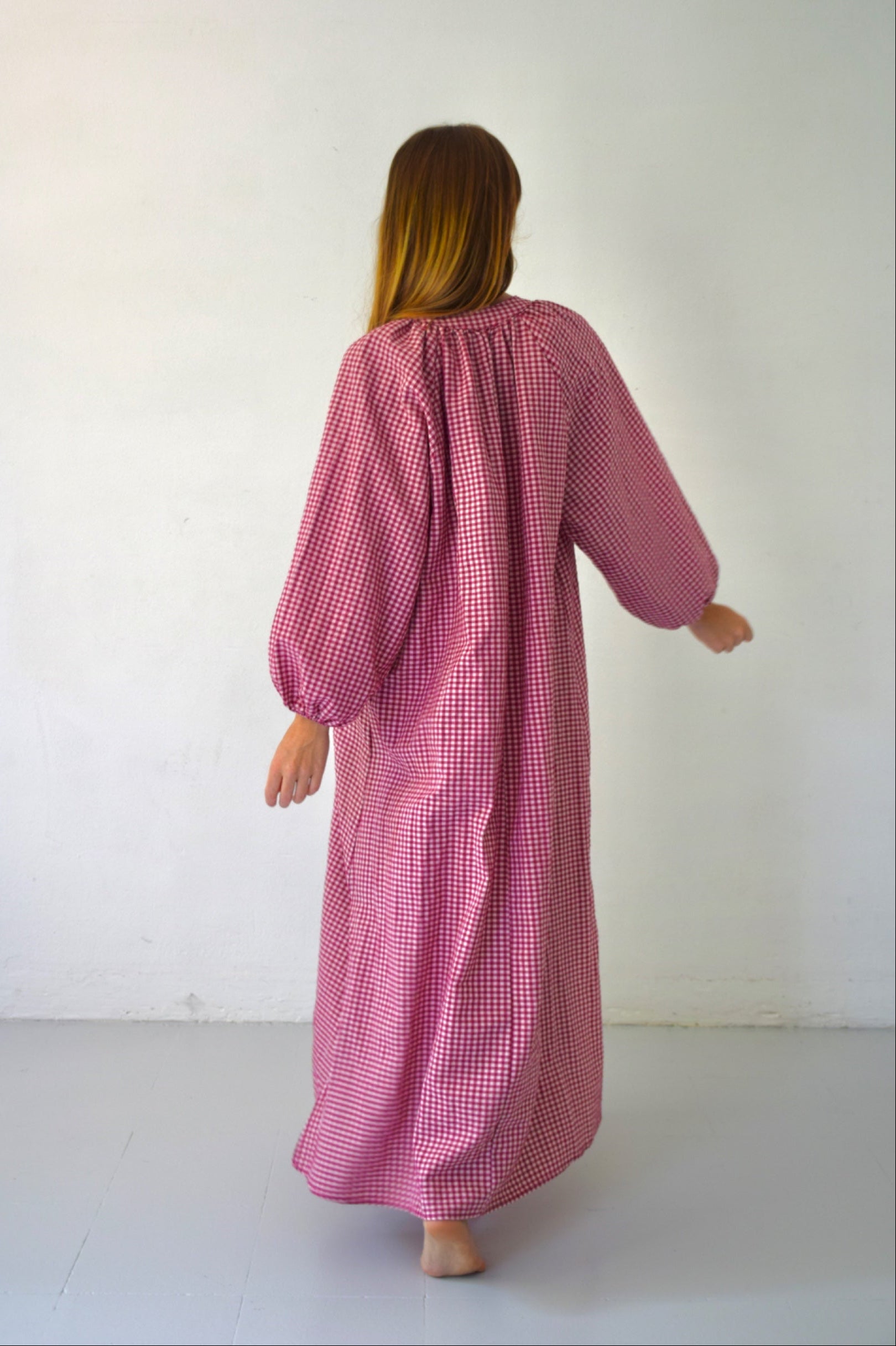 Vestido Matilde Vichy Burgundy
