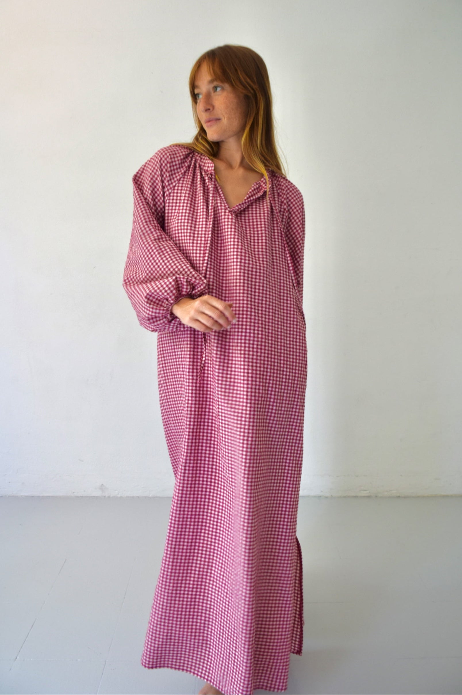 Vestido Matilde Vichy Burgundy