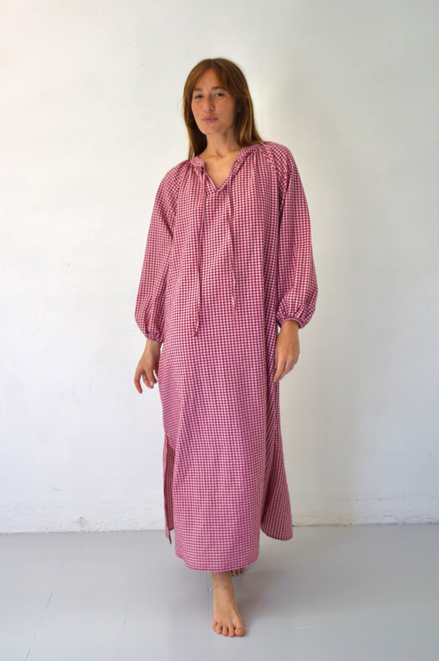 Vestido Matilde Vichy Burgundy