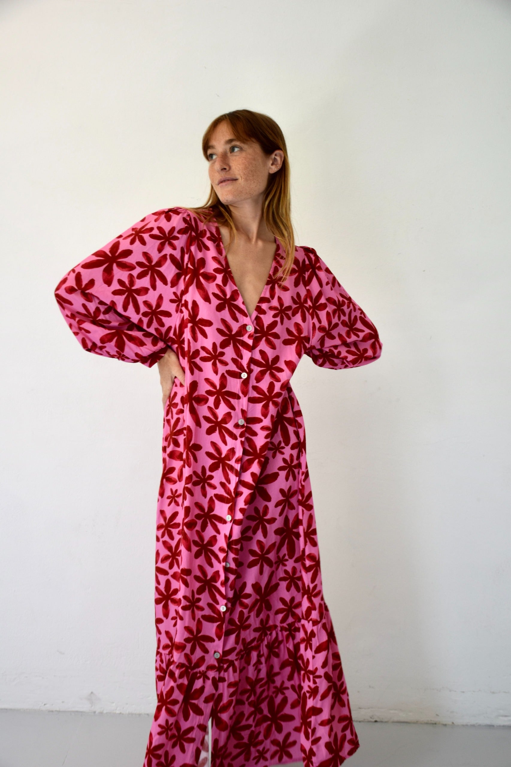 Vestido Micaela Flores Rosa