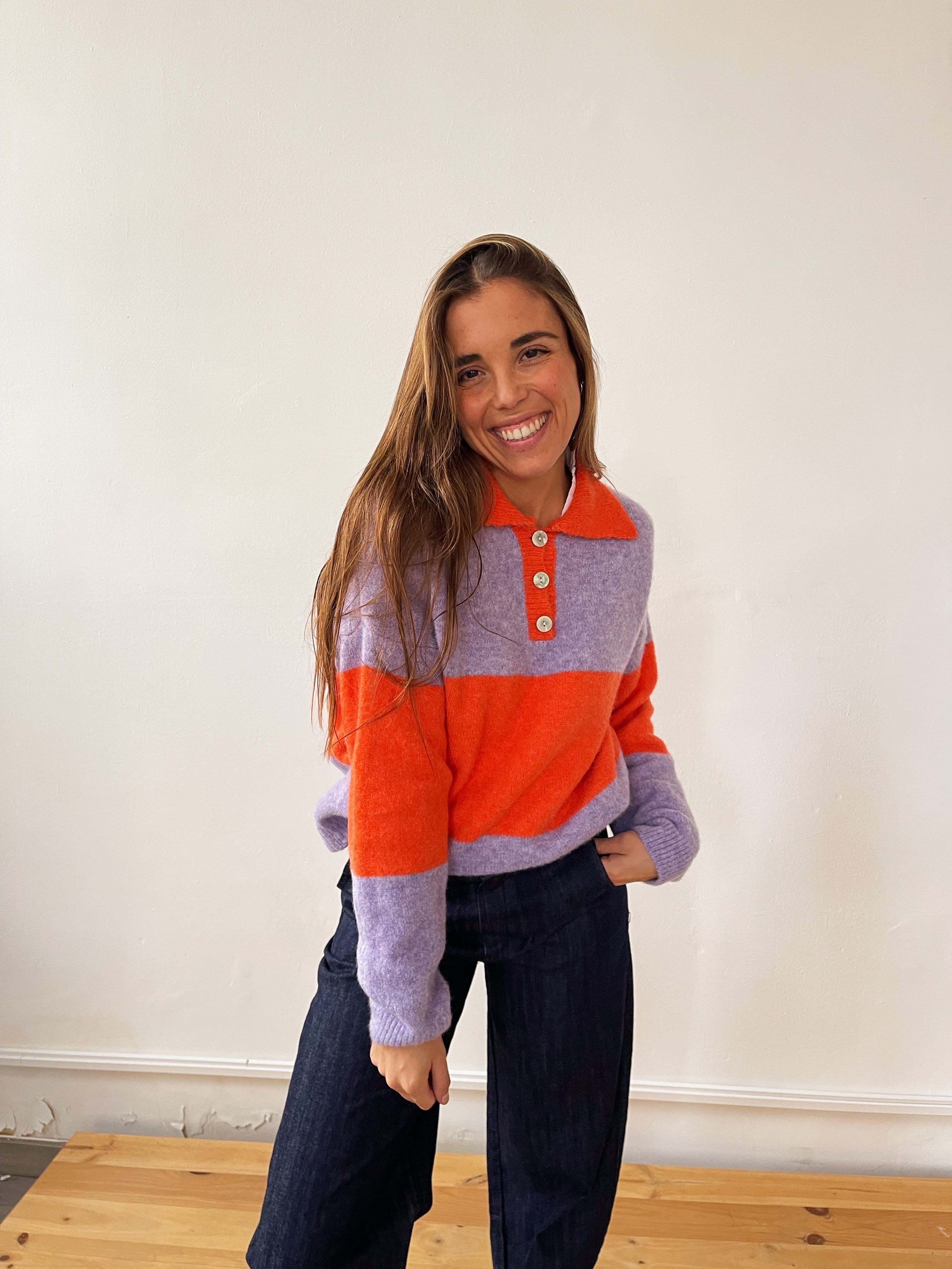 Paola Orange and Lilac Sweater