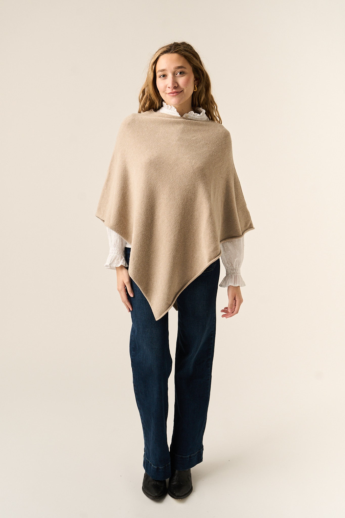 Lena Beige Poncho