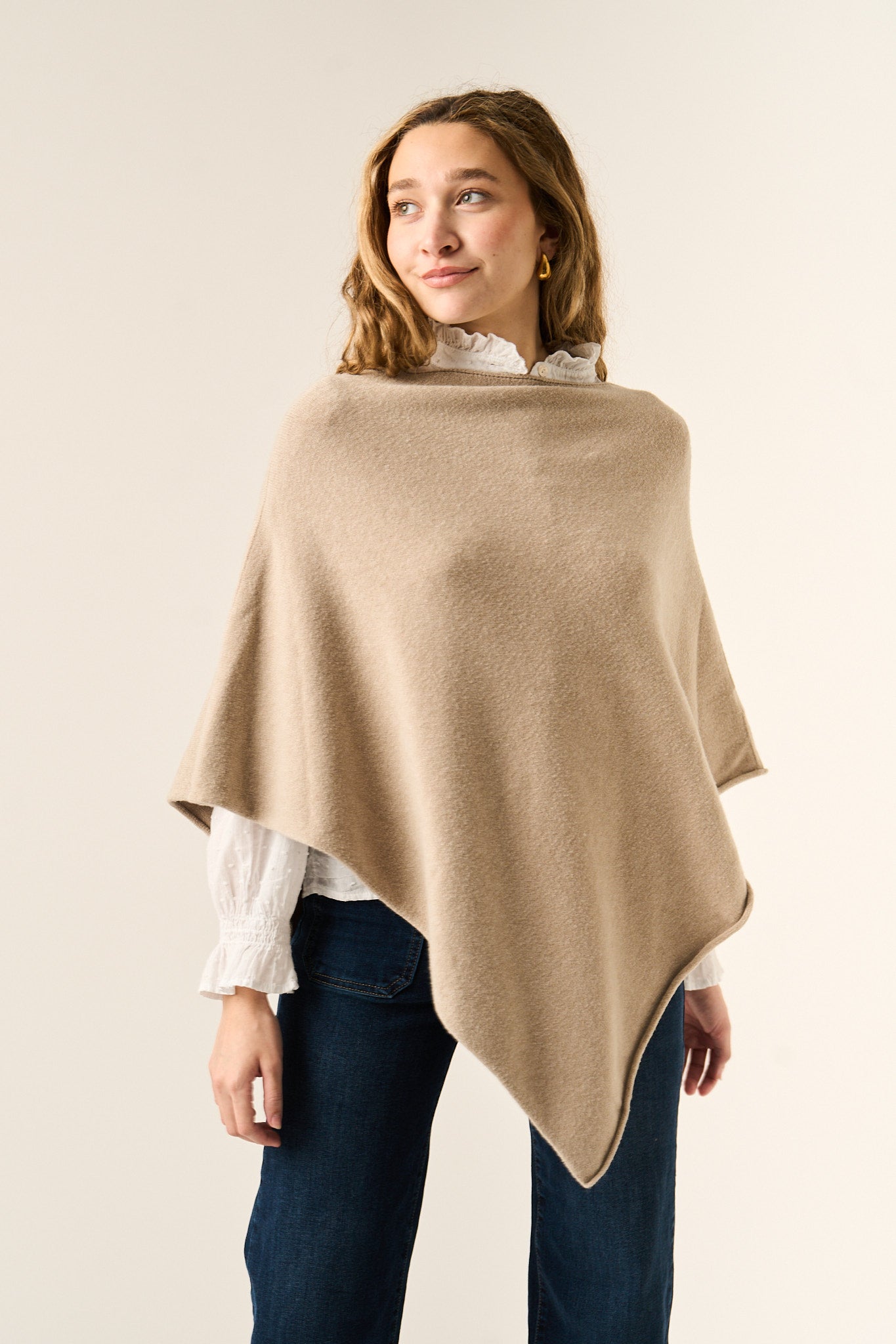 Lena Beige Poncho