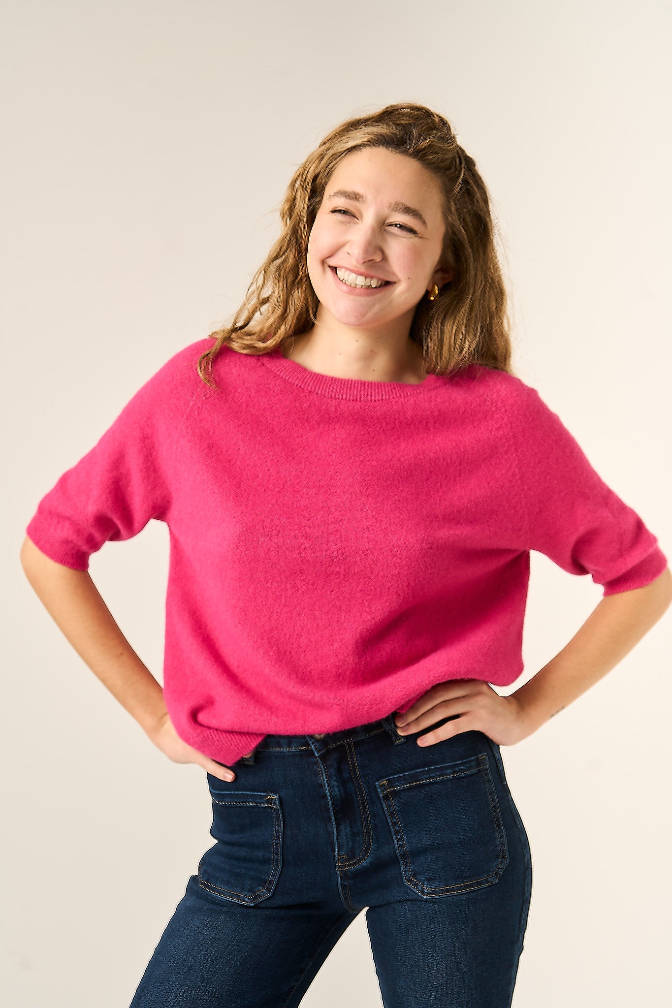 Fuchsia Knitted T-shirt