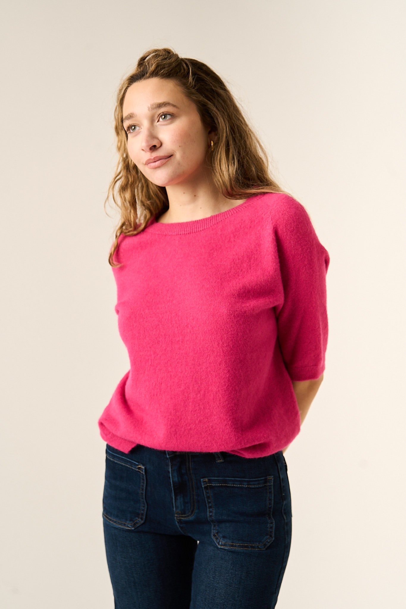 Fuchsia Knitted T-shirt