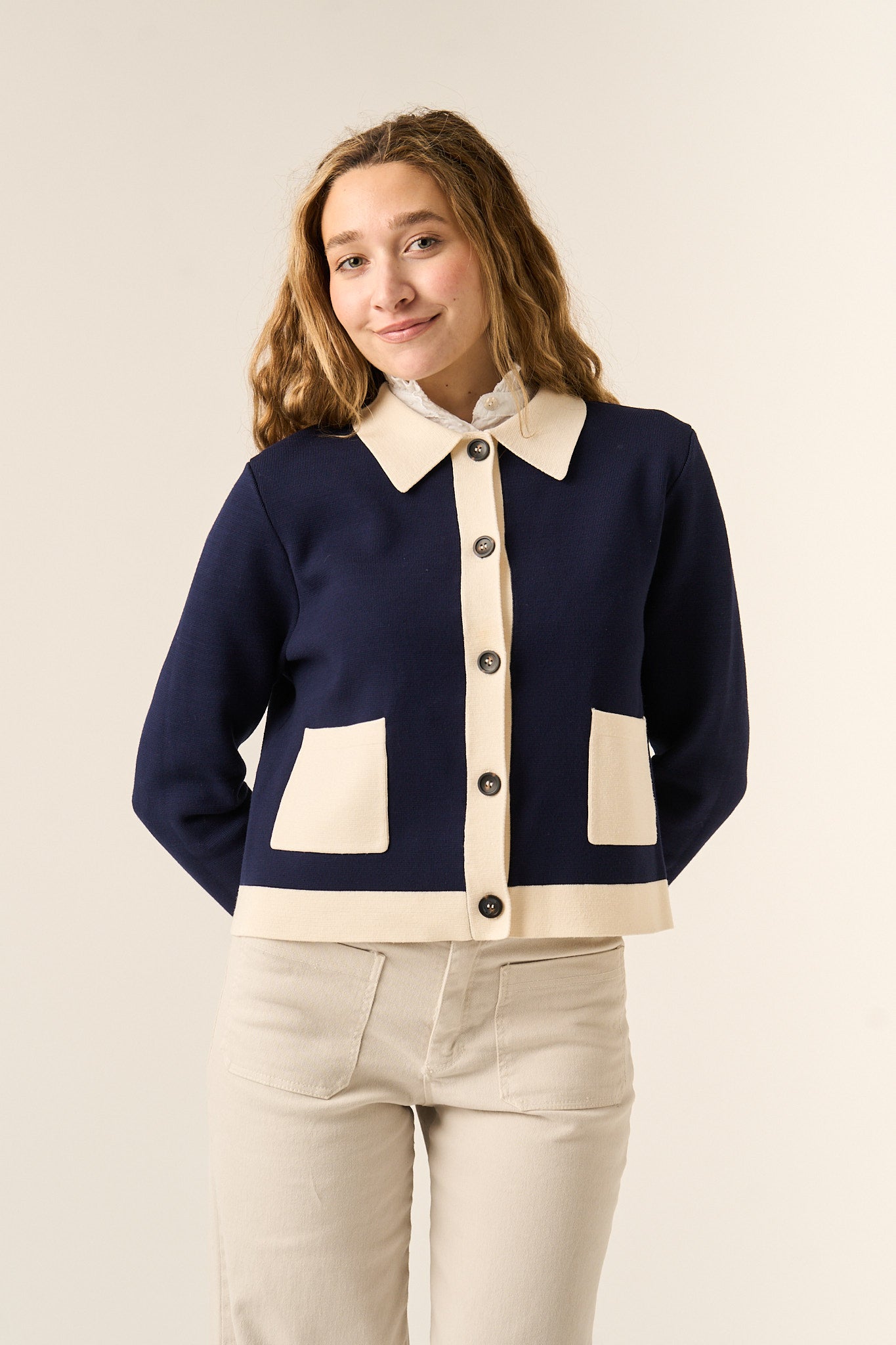 Dalia Navy Cardigan