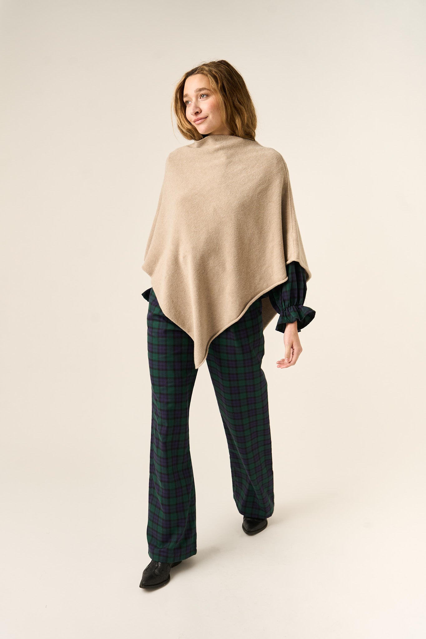 Lena Beige Poncho