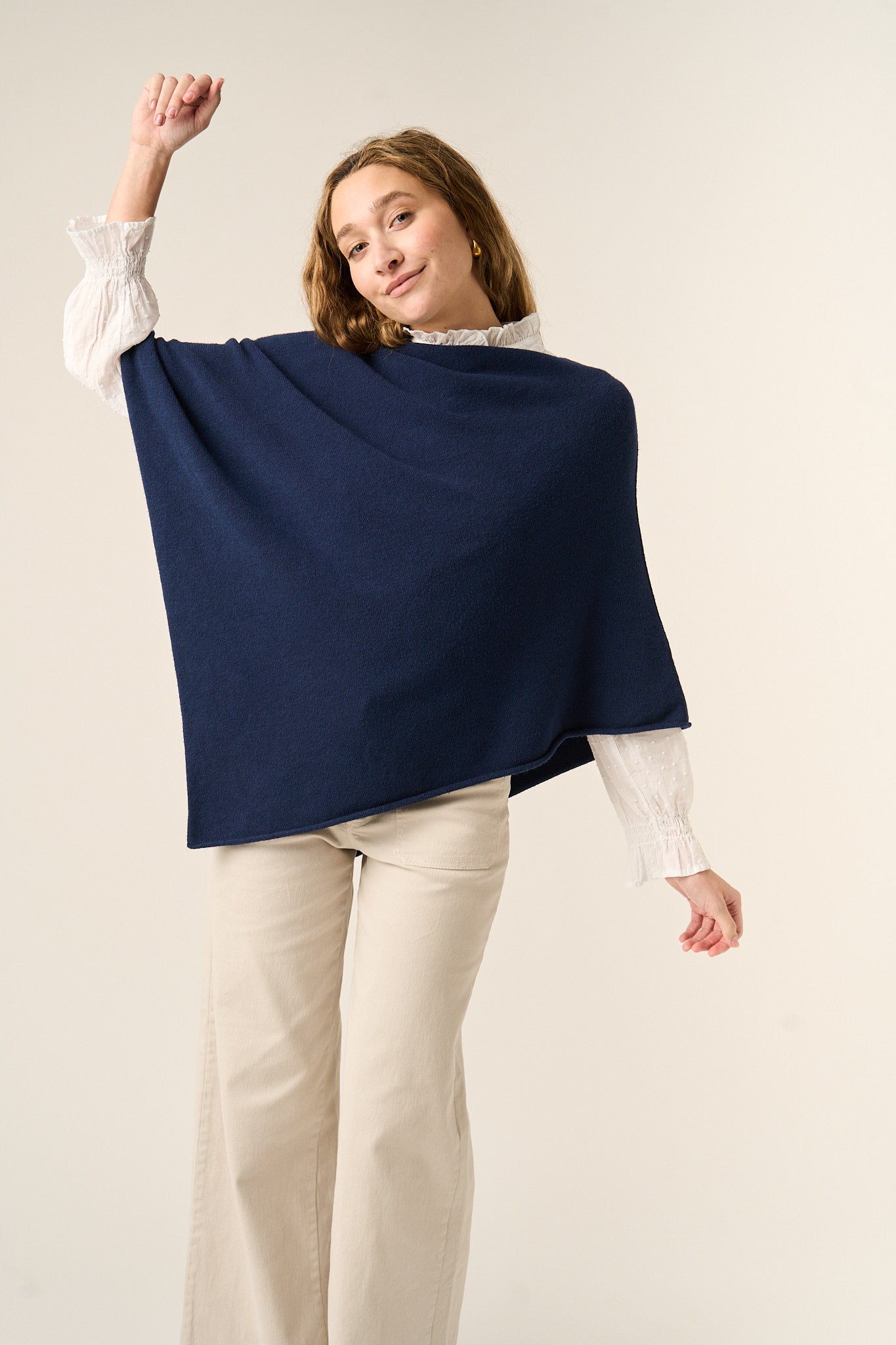 Lena Navy Poncho