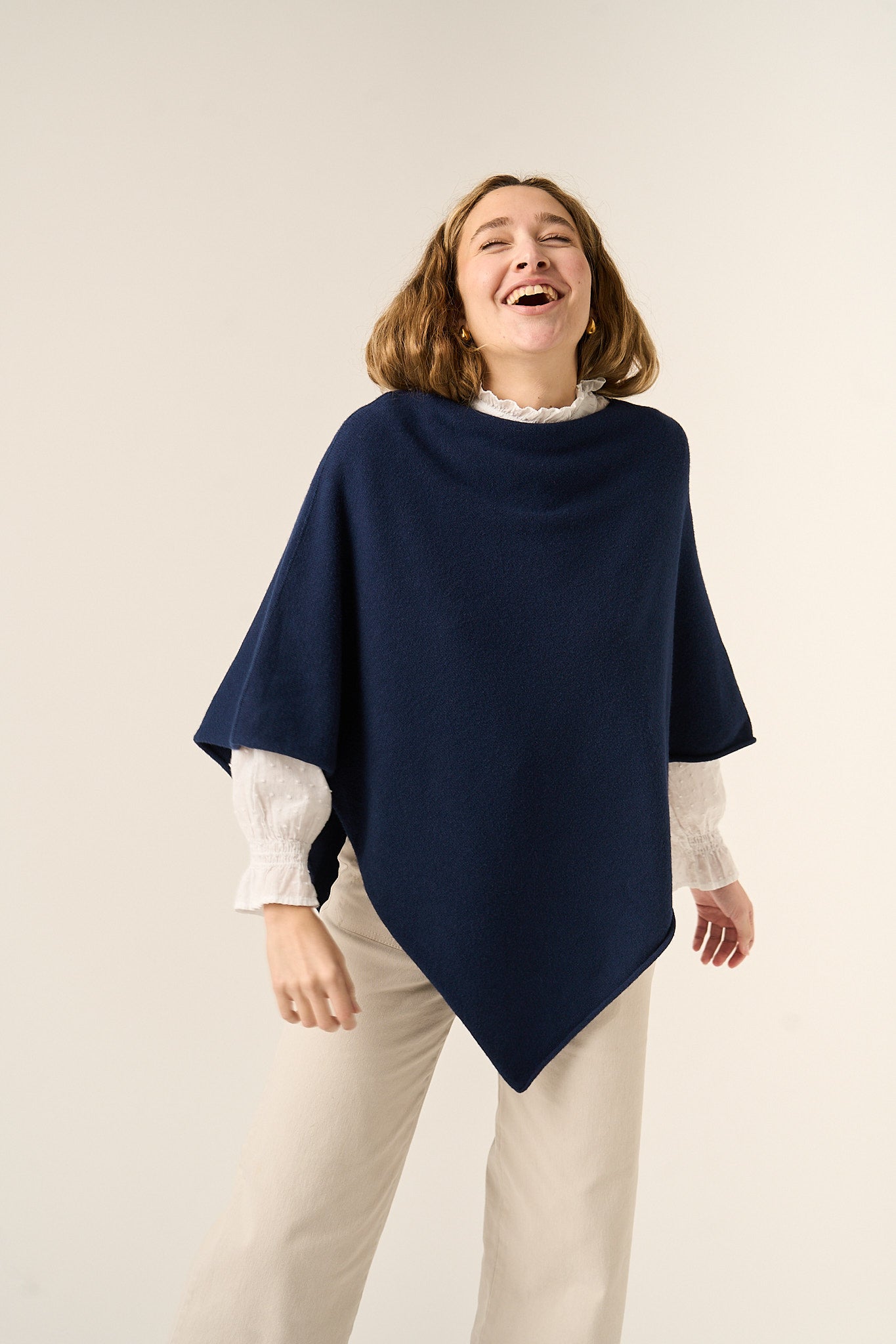 Lena Navy Poncho