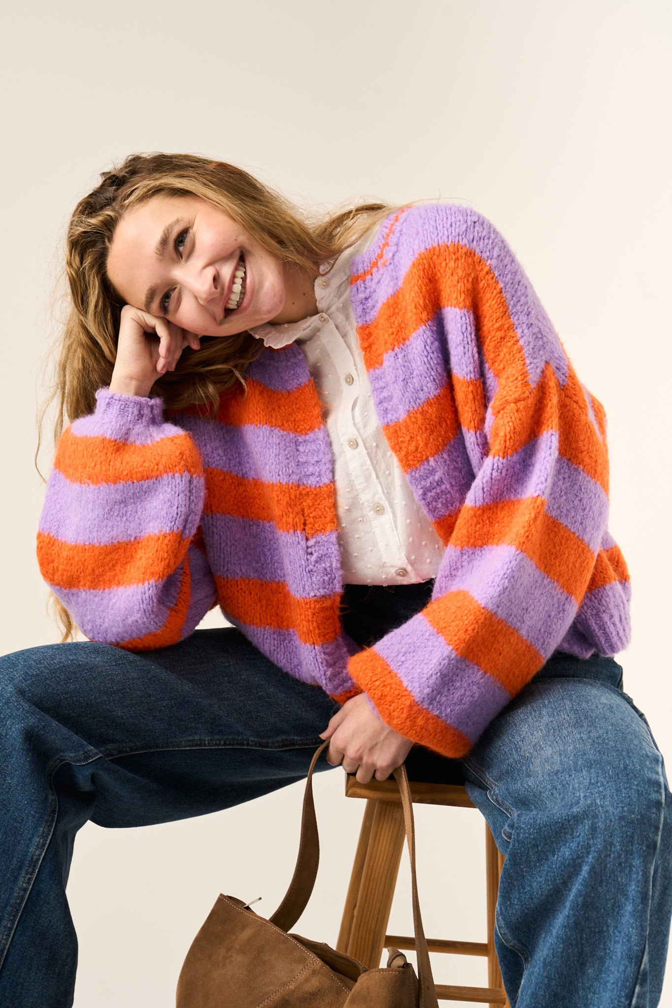 Aura Lavender and Orange Cardigan