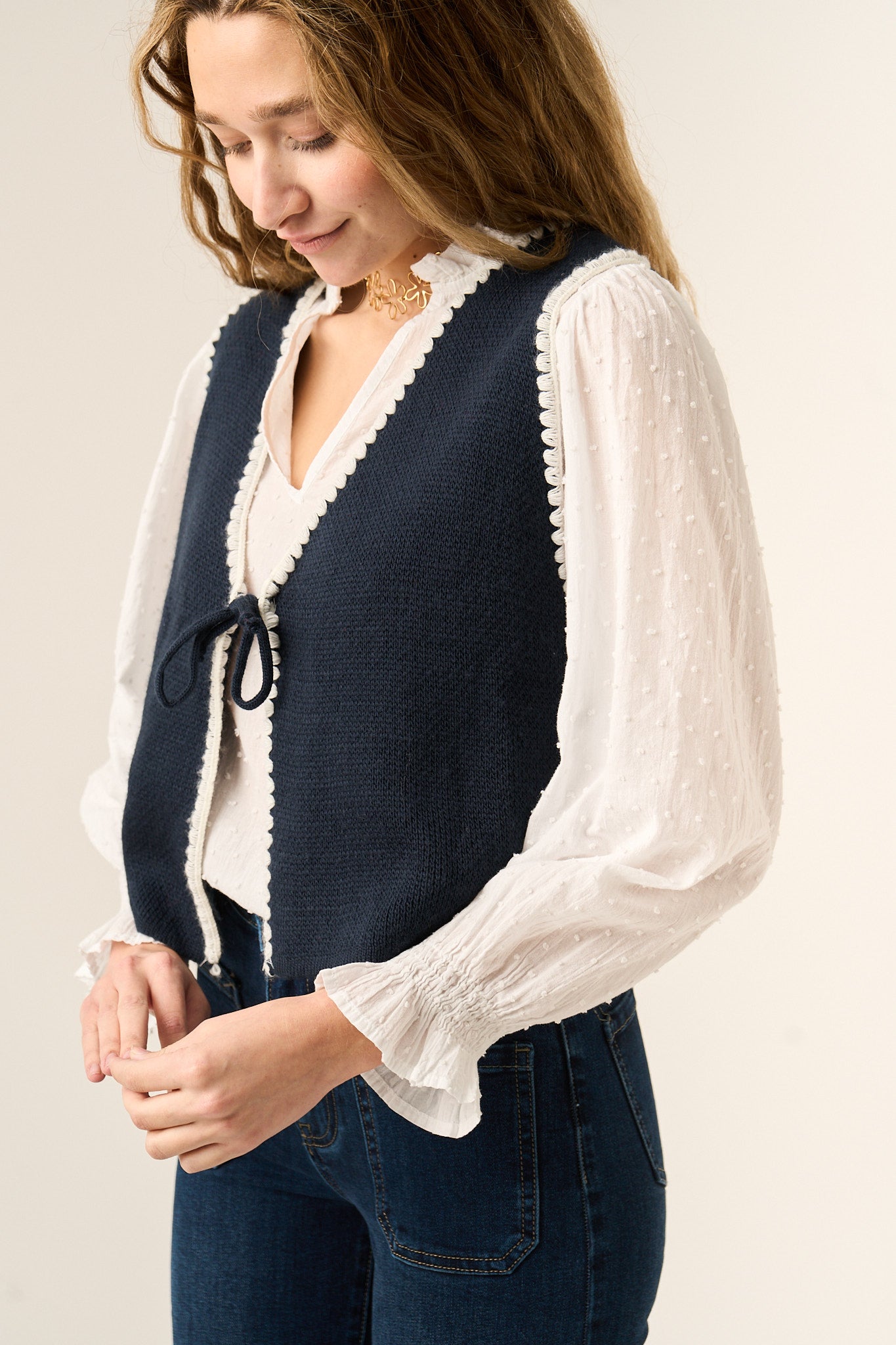 Navy Knitted Vest