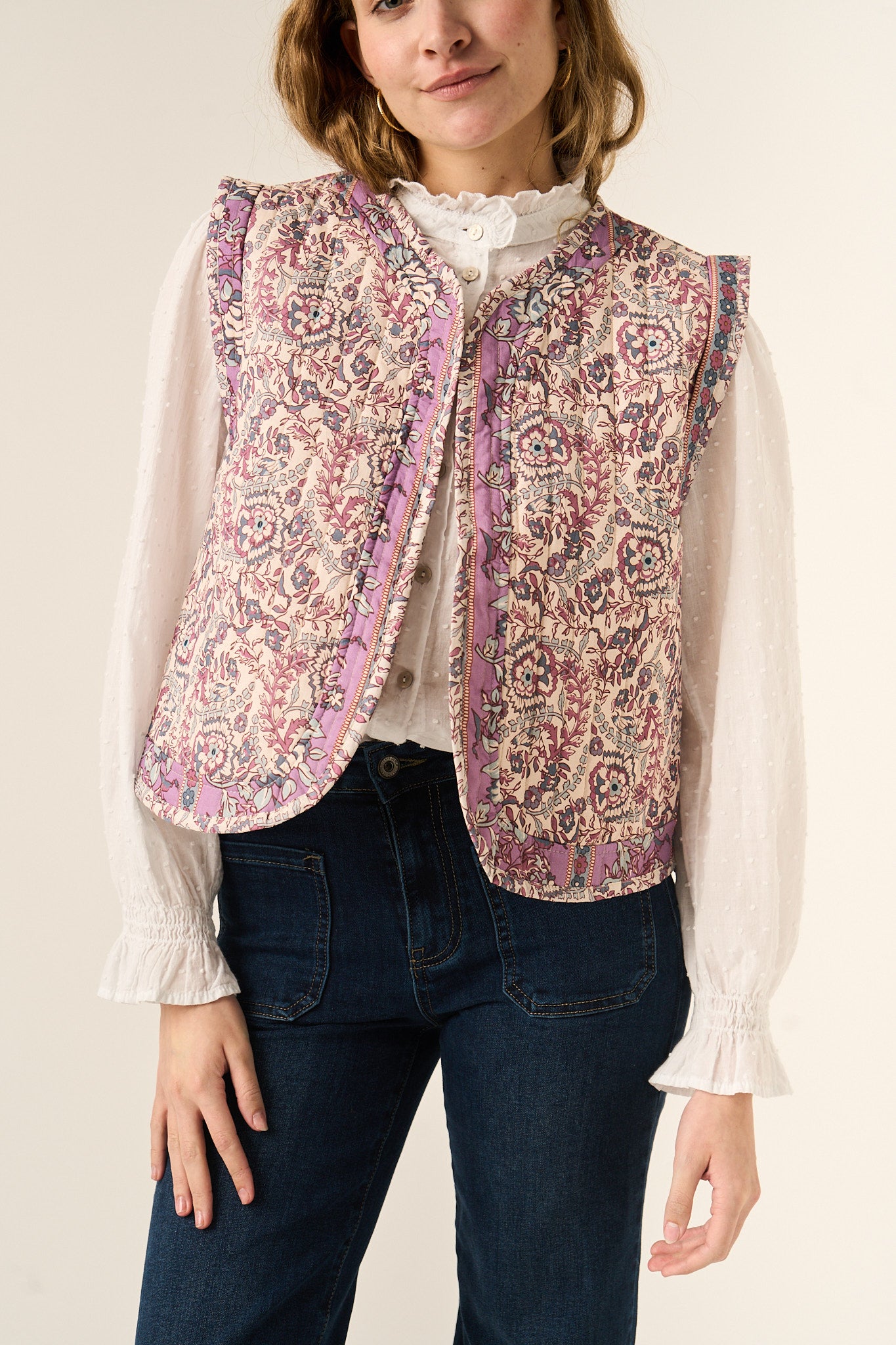 Pink Floral Vest