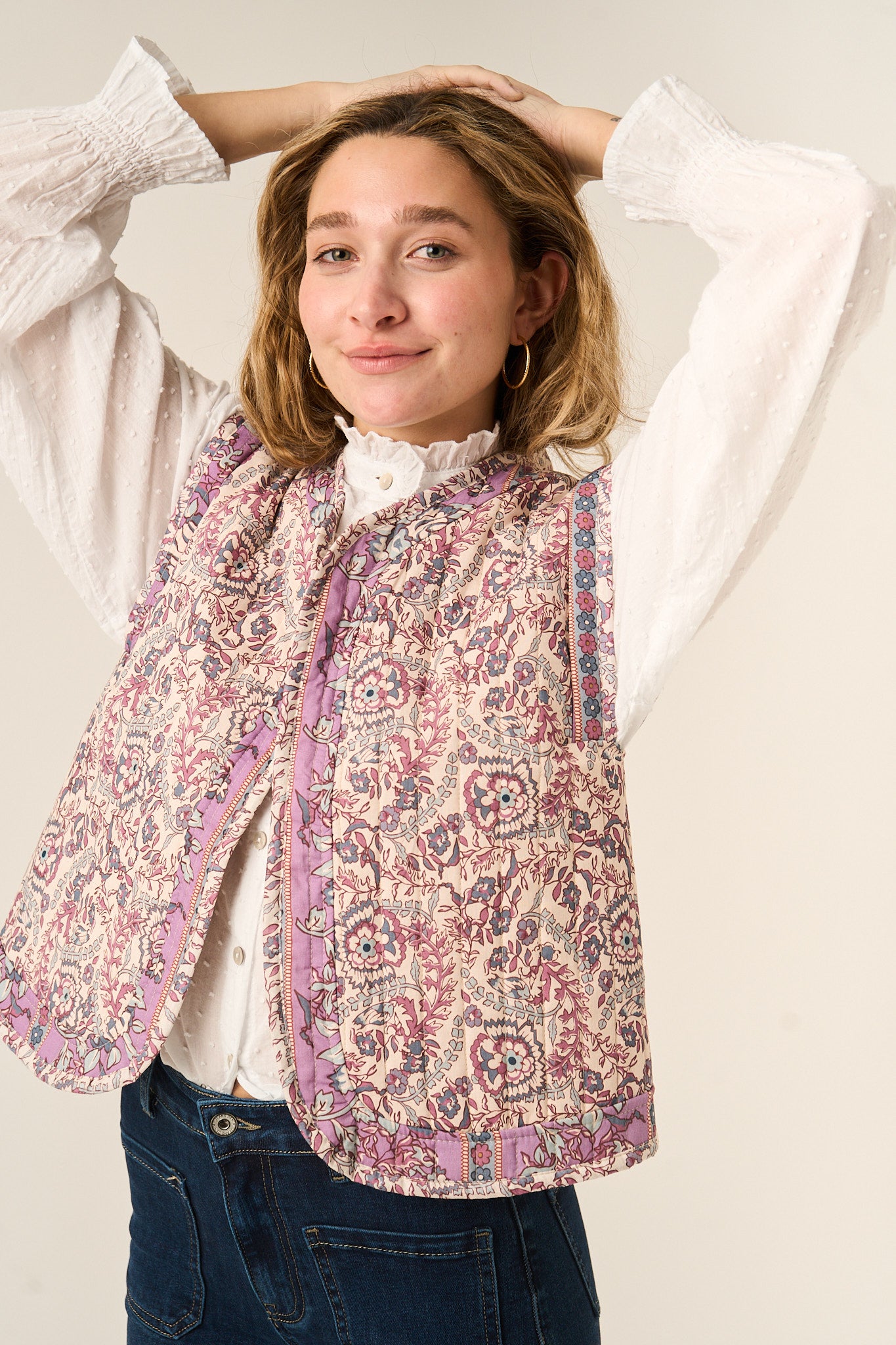 Pink Floral Vest