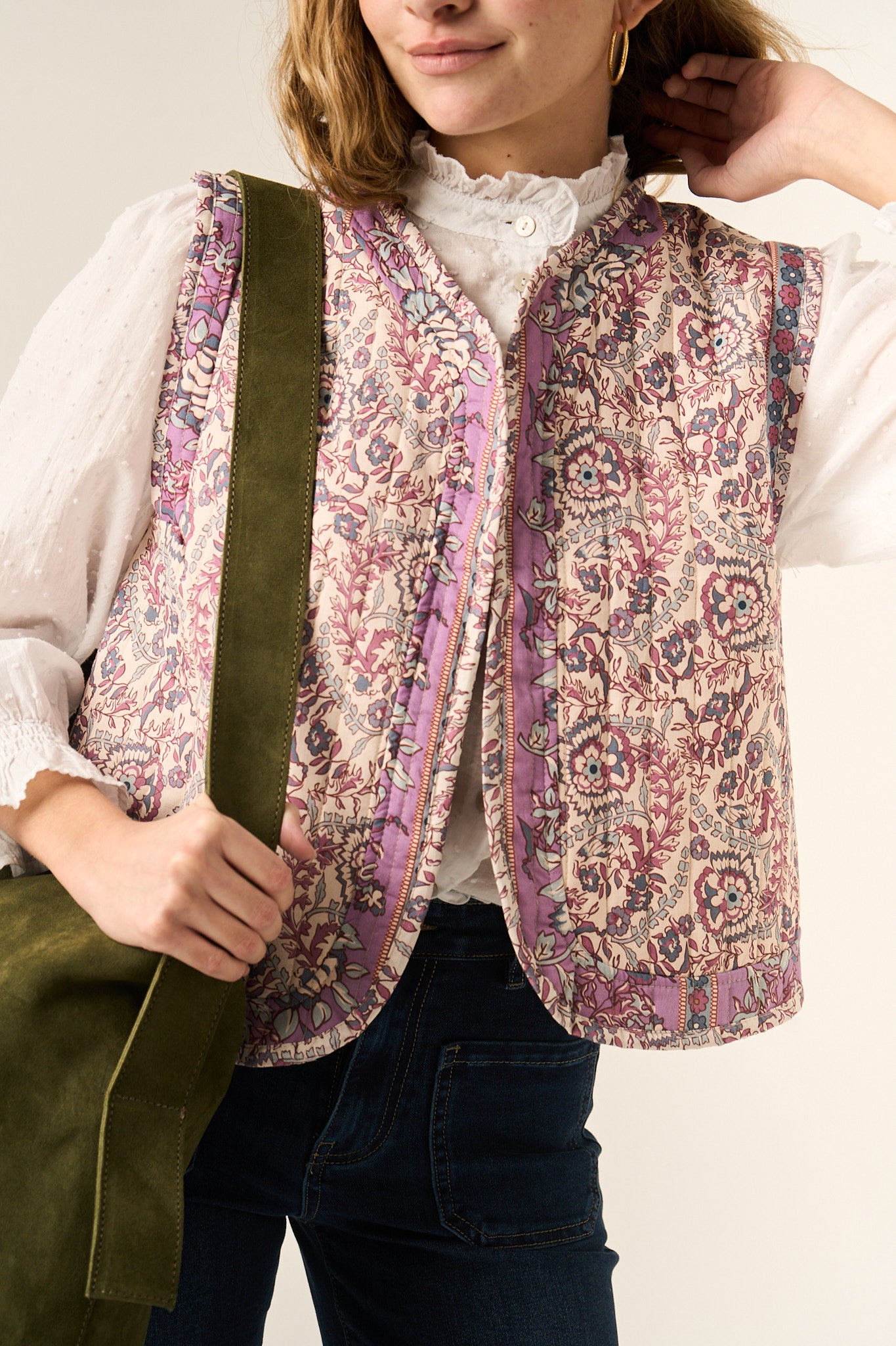 Pink Floral Vest