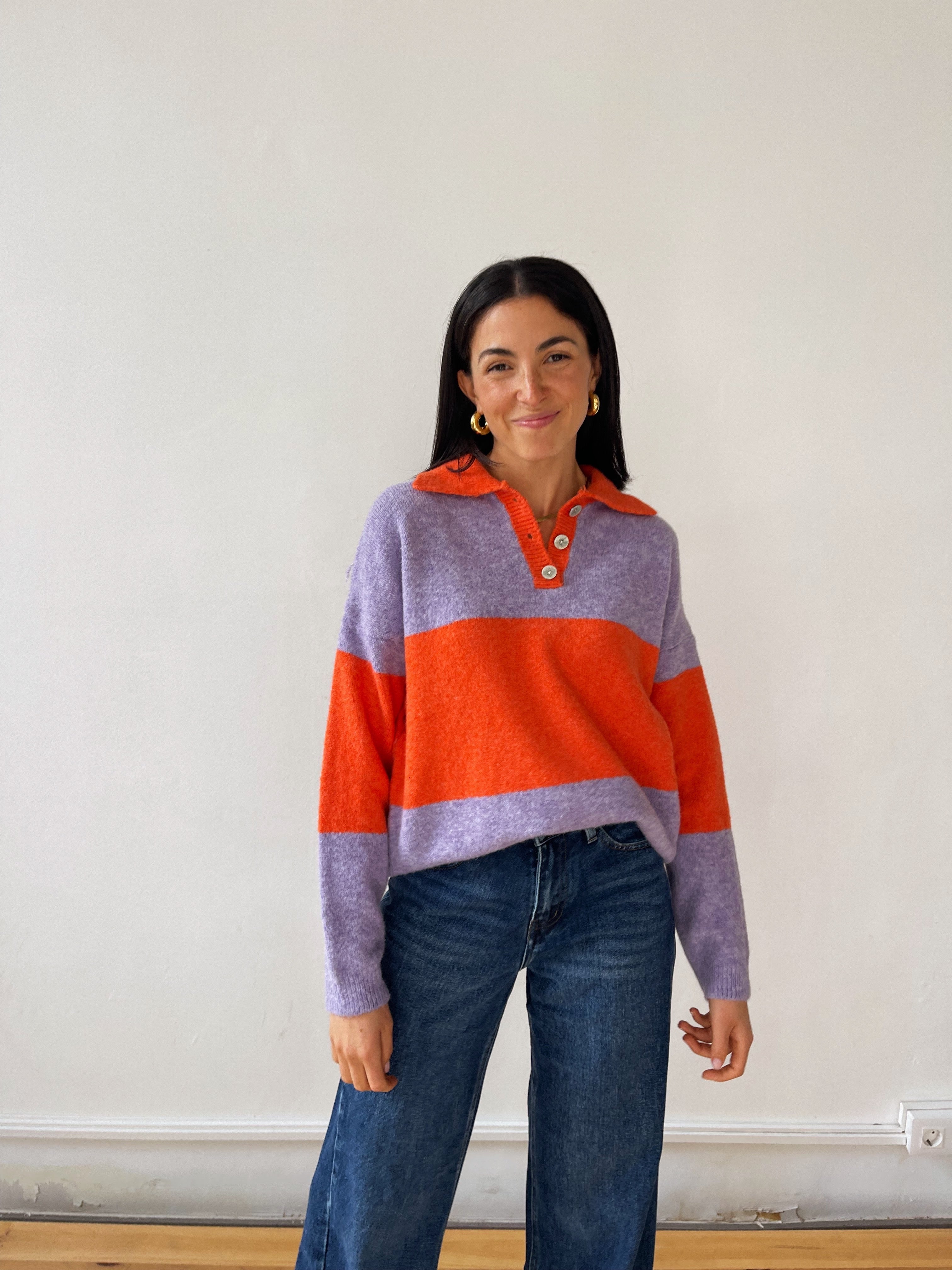 Paola Orange and Lilac Sweater