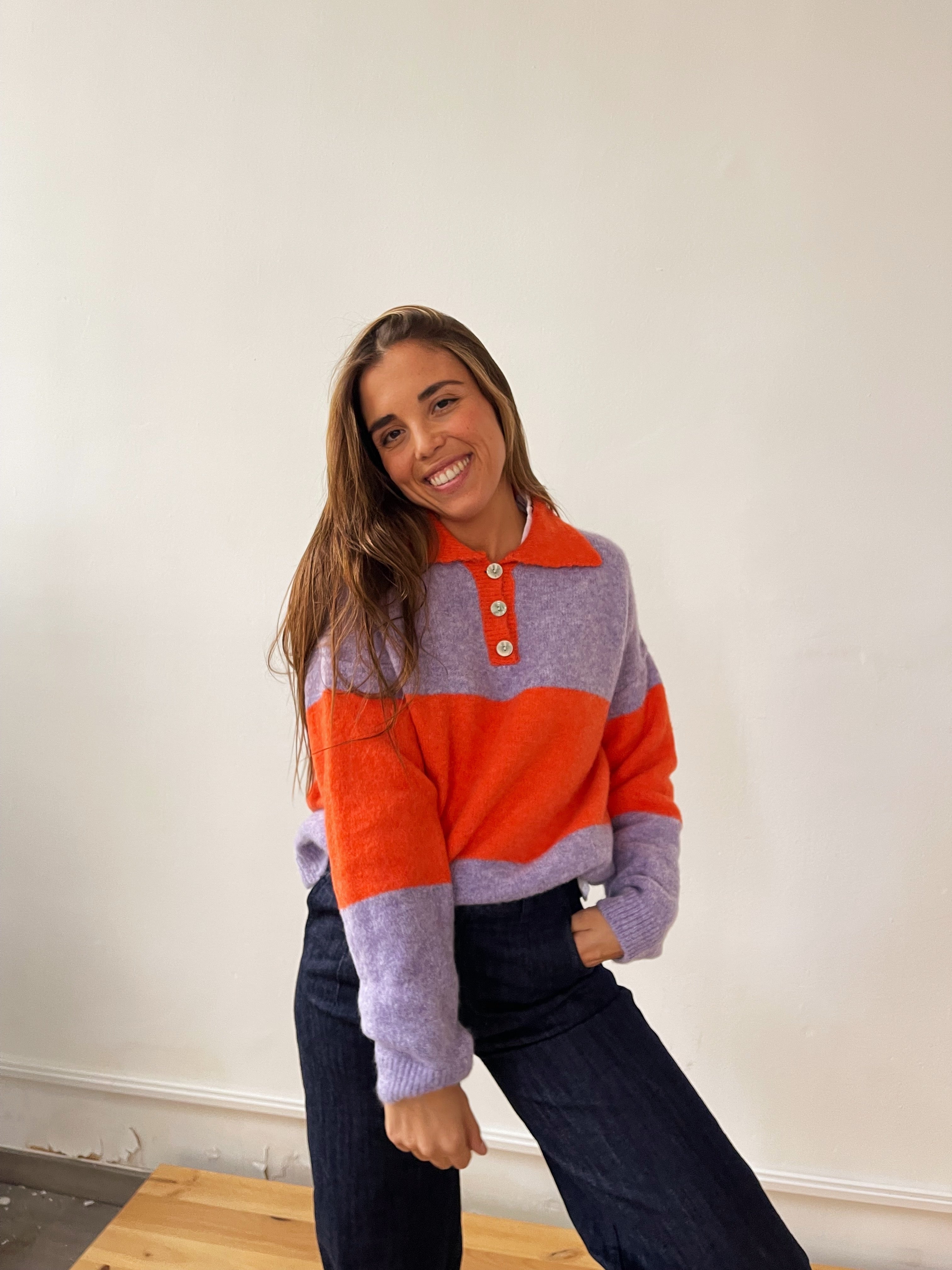 Paola Orange and Lilac Sweater