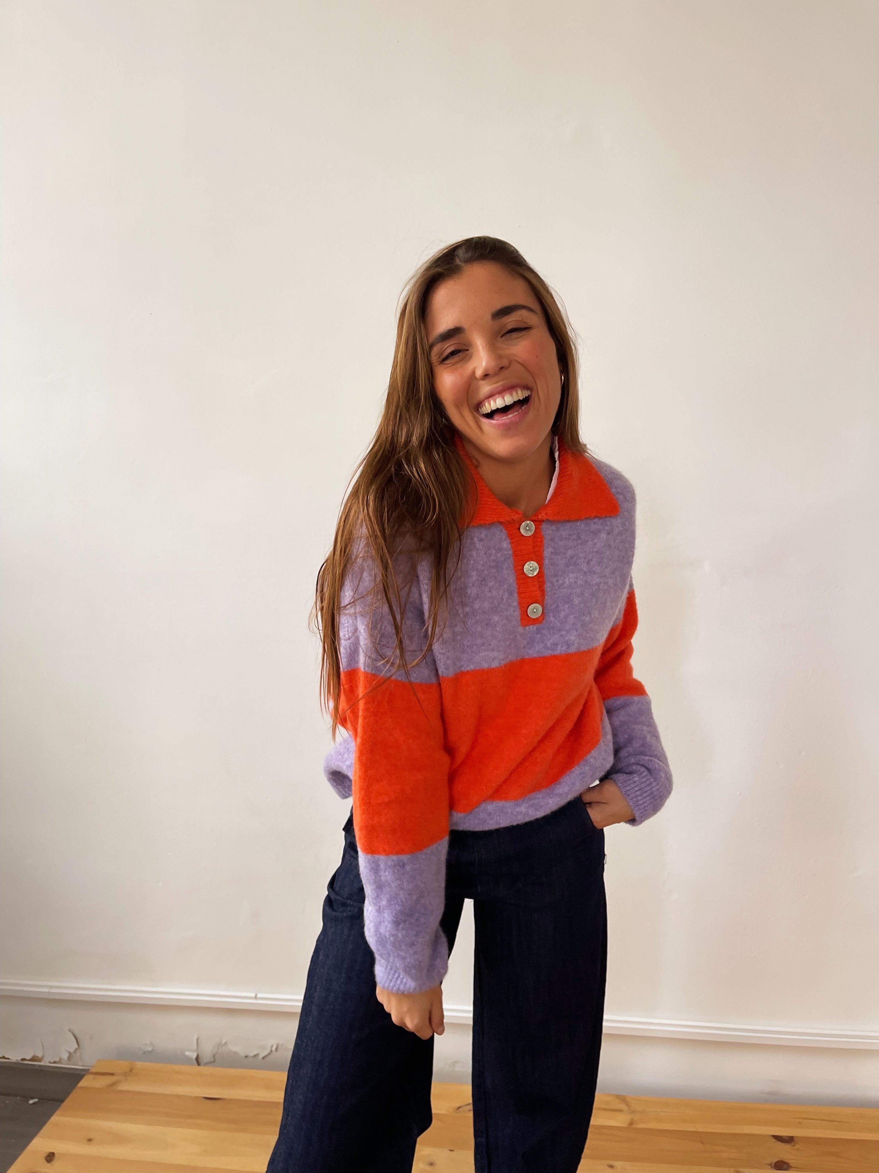 Paola Orange and Lilac Sweater