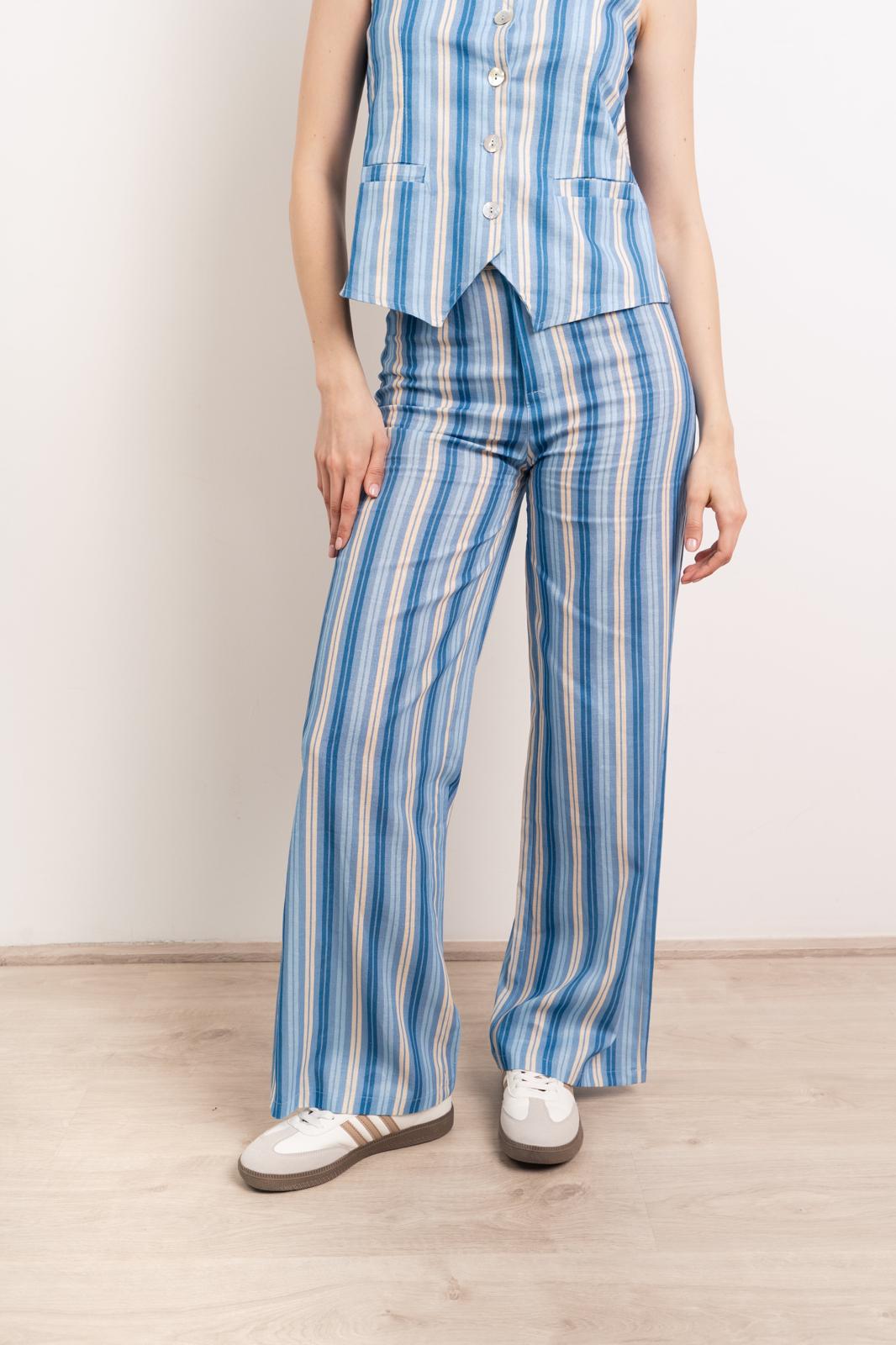 Pantalón Ana Azul Lino