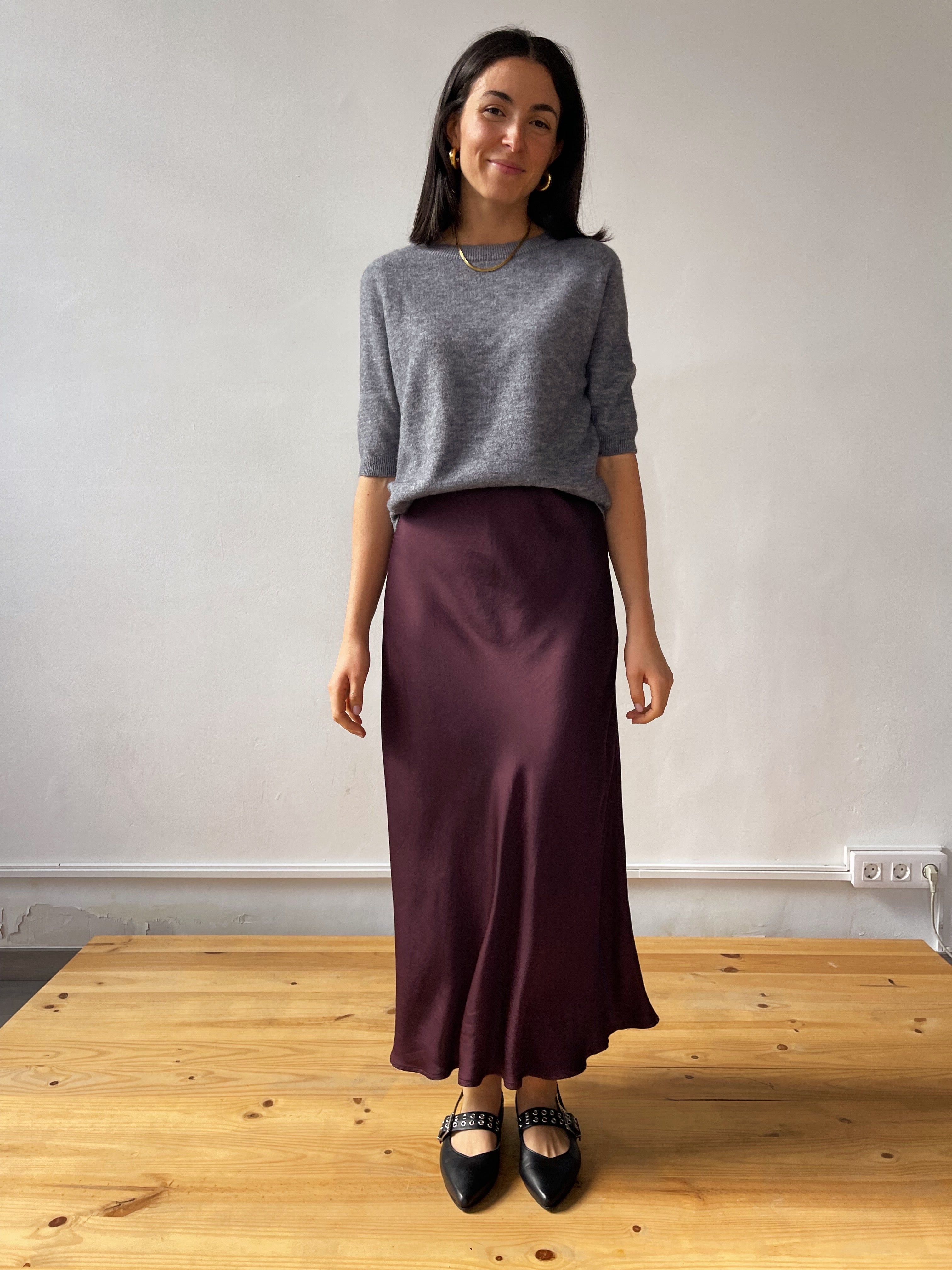 Tania Burgundy Skirt