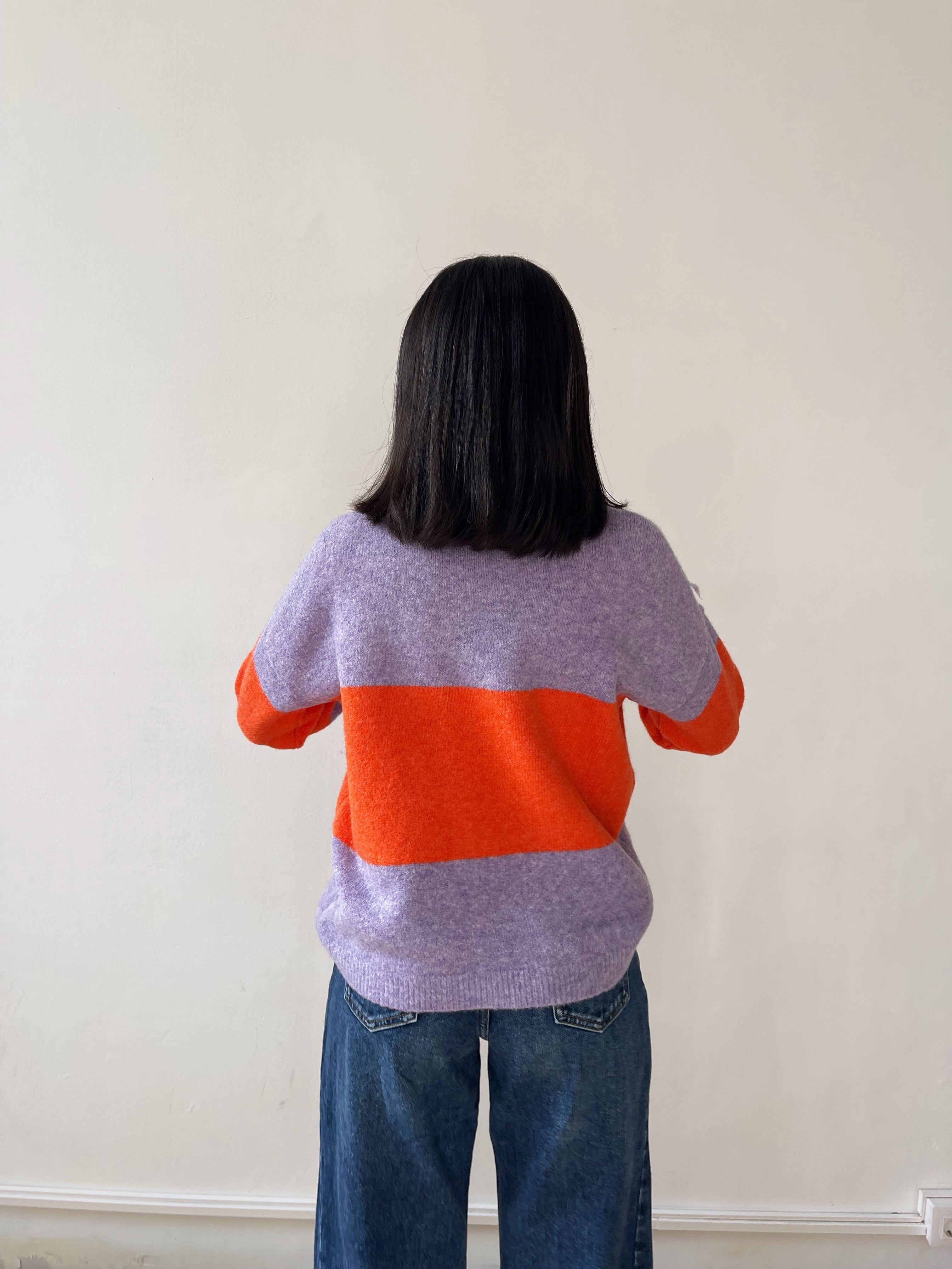 Paola Orange and Lilac Sweater