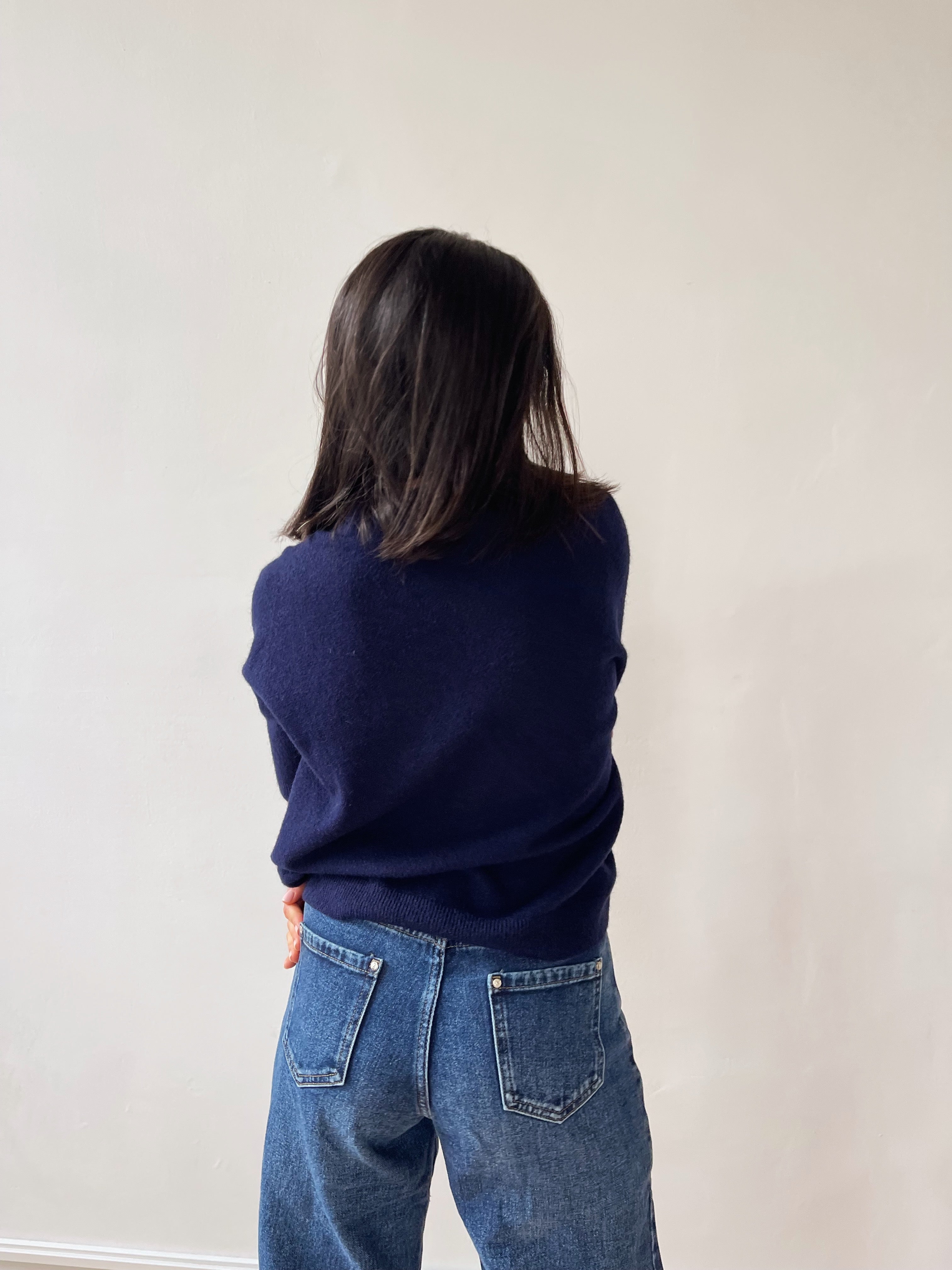 Navy Blue Knitted T-shirt