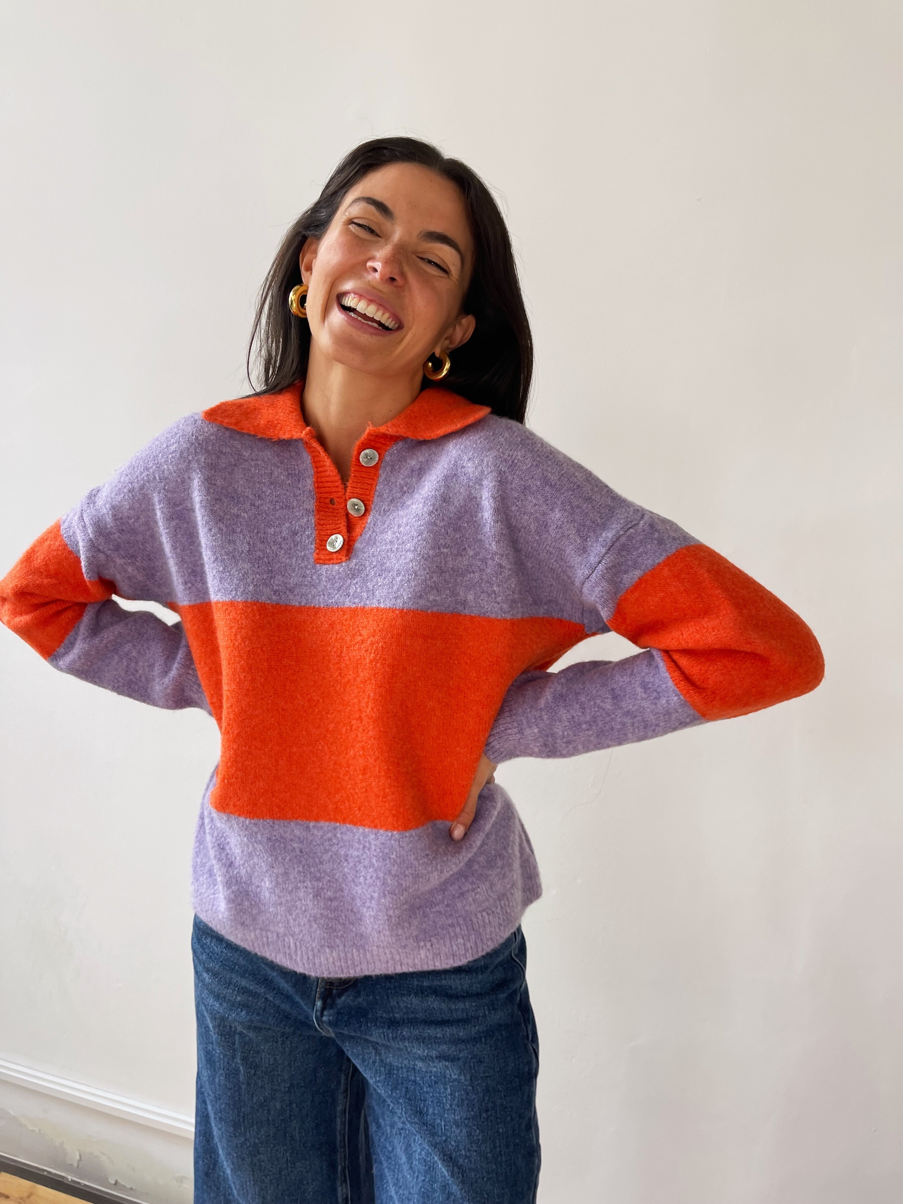 Paola Orange and Lilac Sweater