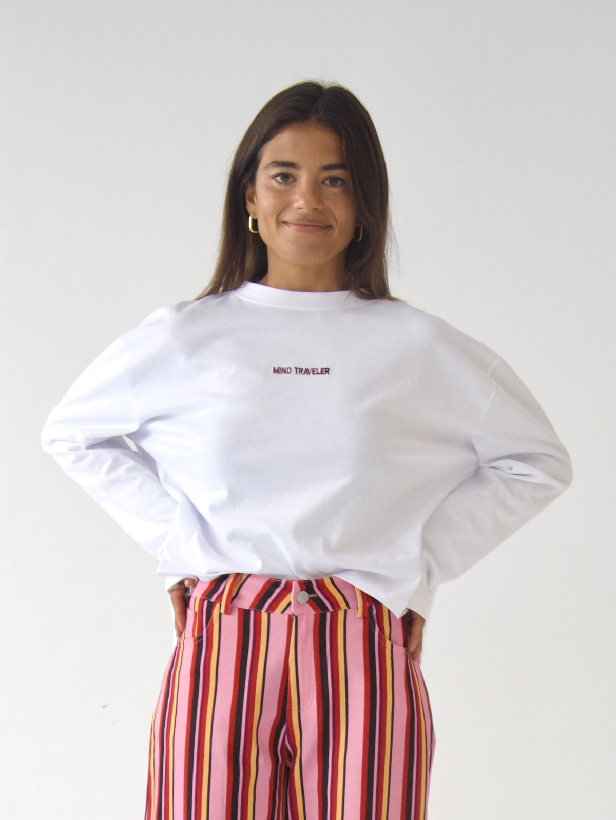 Camiseta Ágata Blanca Manga Larga