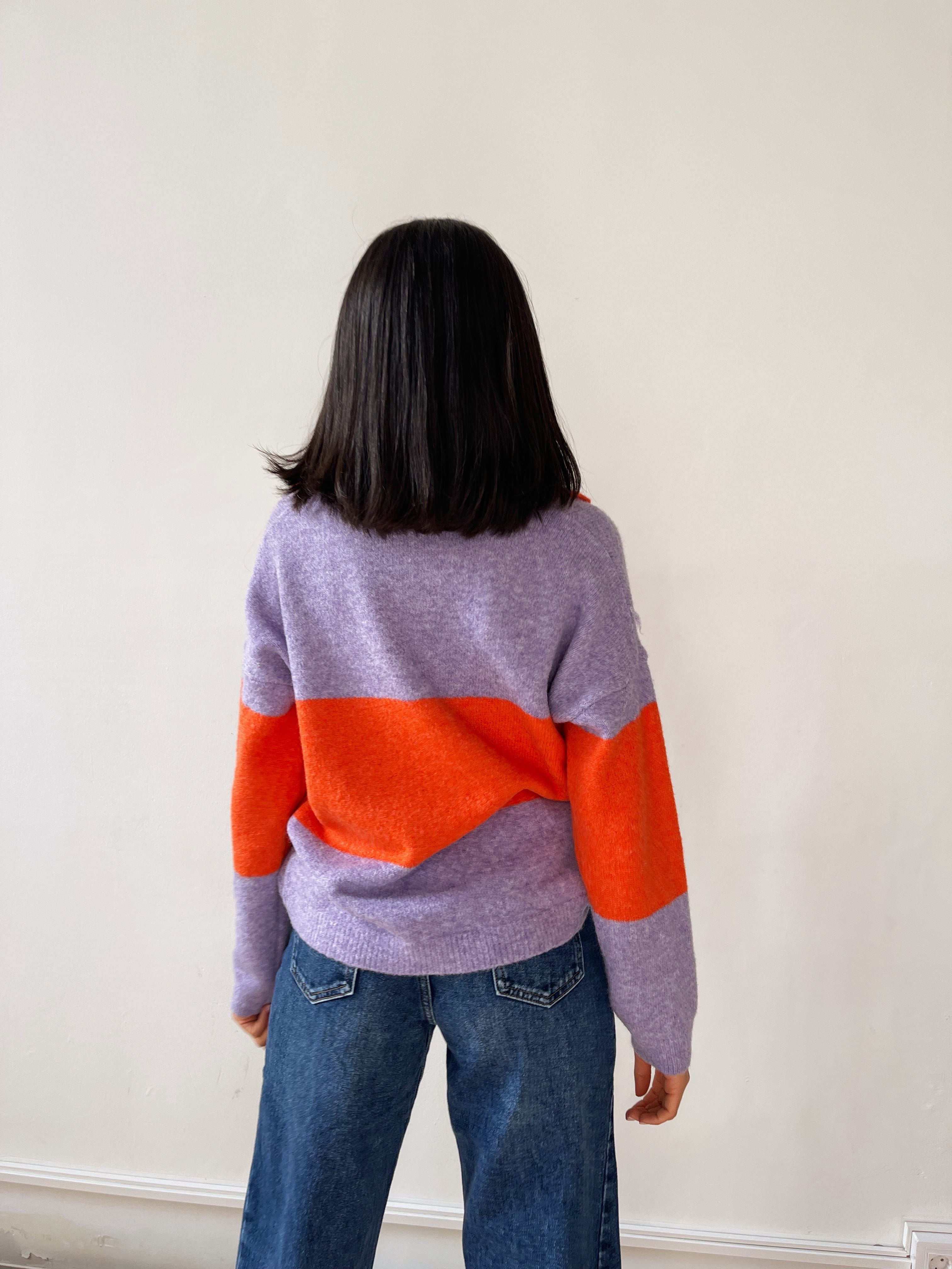 Paola Orange and Lilac Sweater