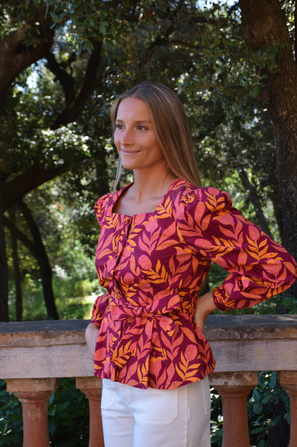Beth Flores Burgundy Blouse