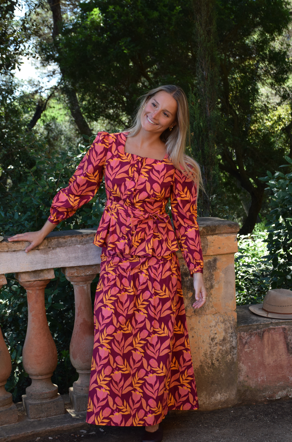 Beth Flores Burgundy Skirt