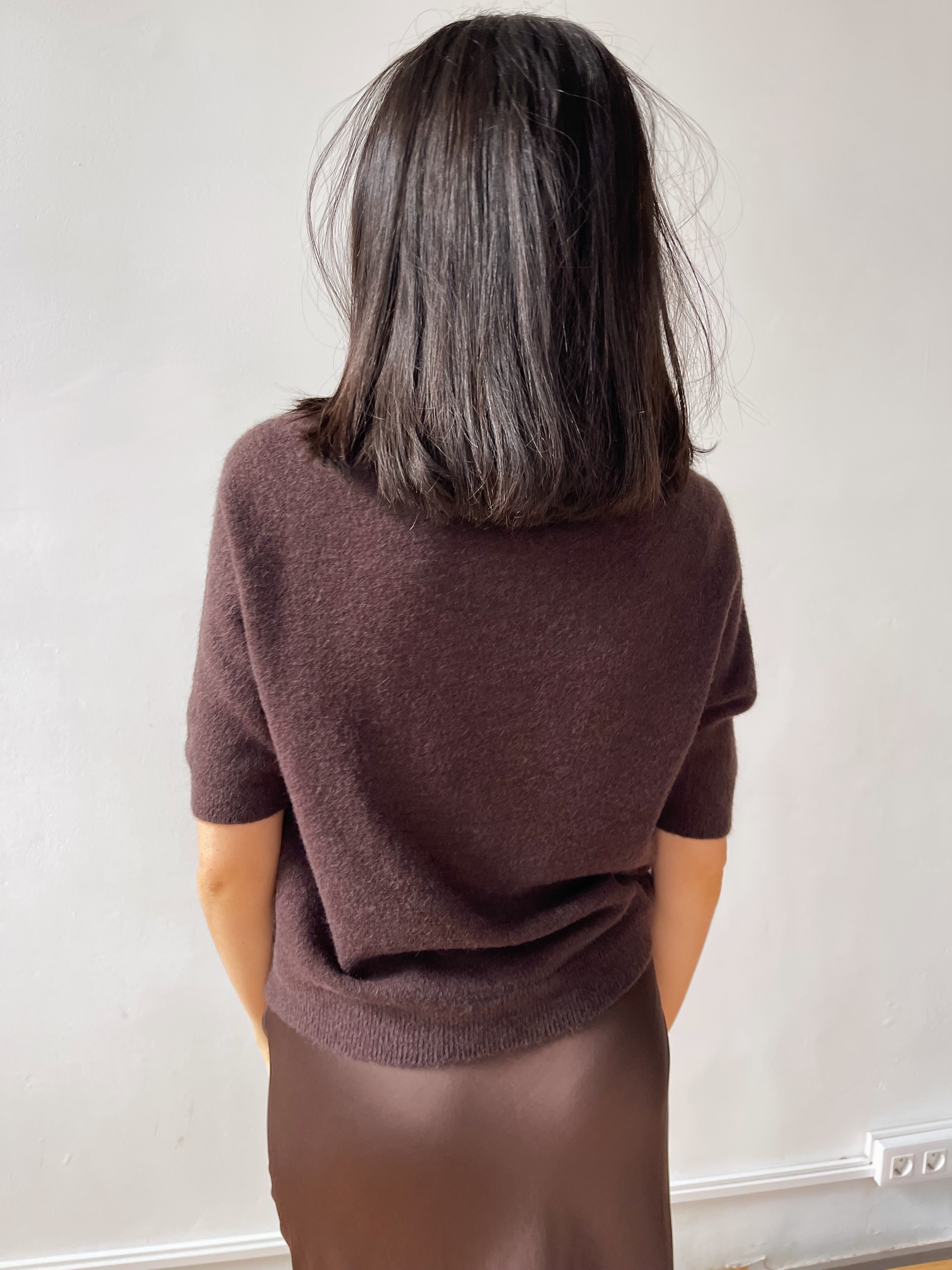 Chocolate Brown Knitted T-shirt