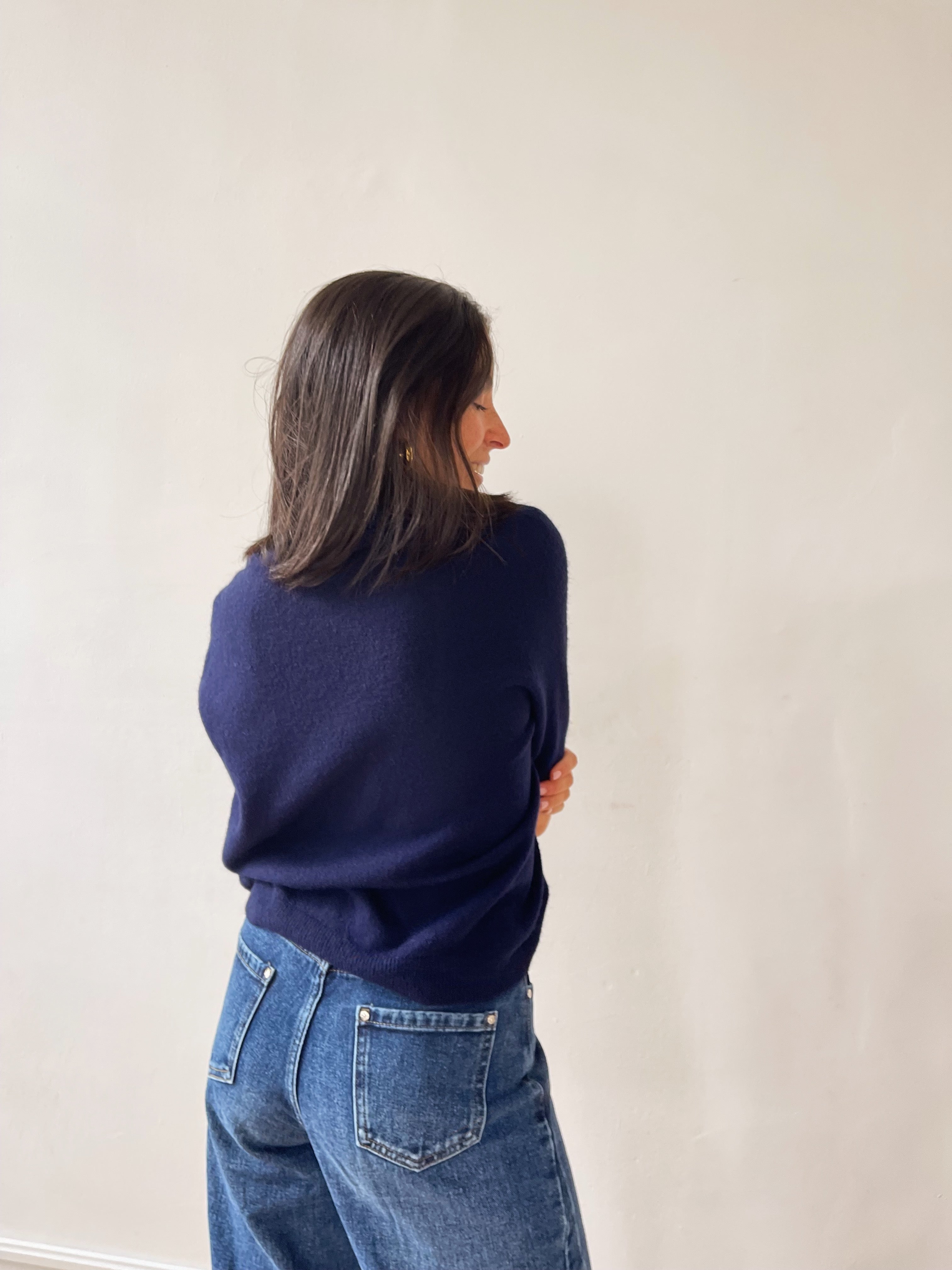 Navy Blue Knitted T-shirt