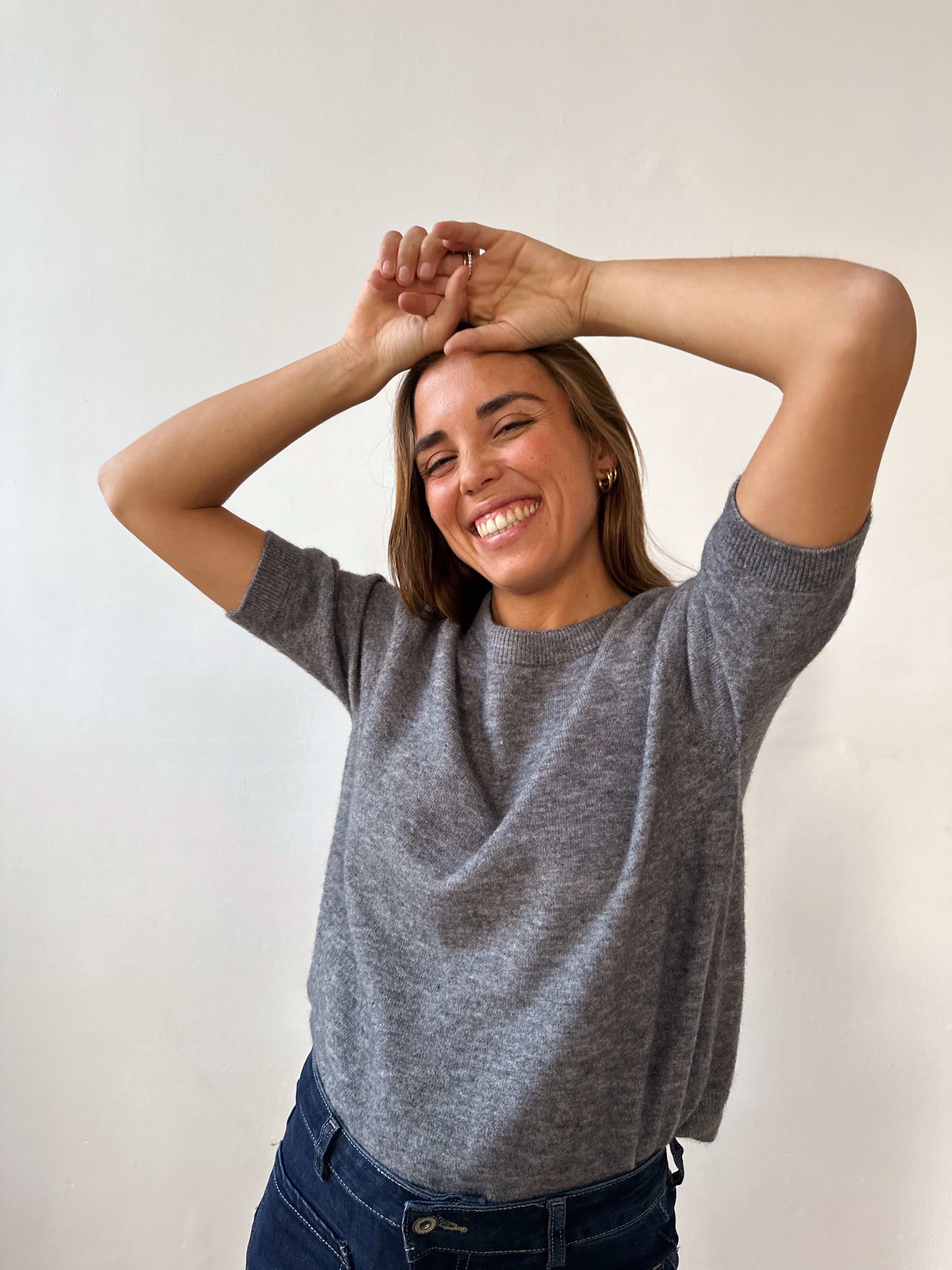 Grey Knitted T-shirt