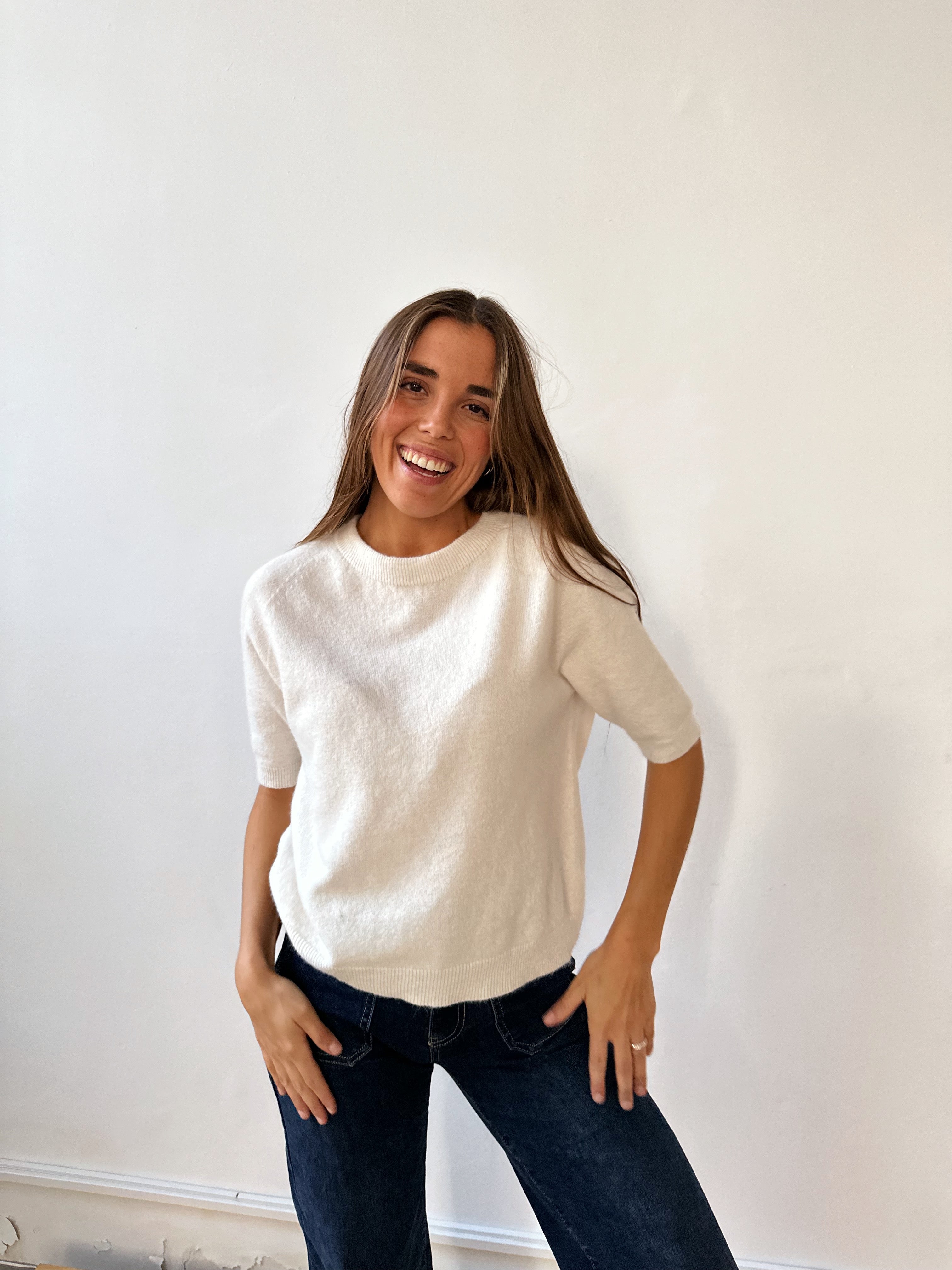 Beige Knit T-shirt