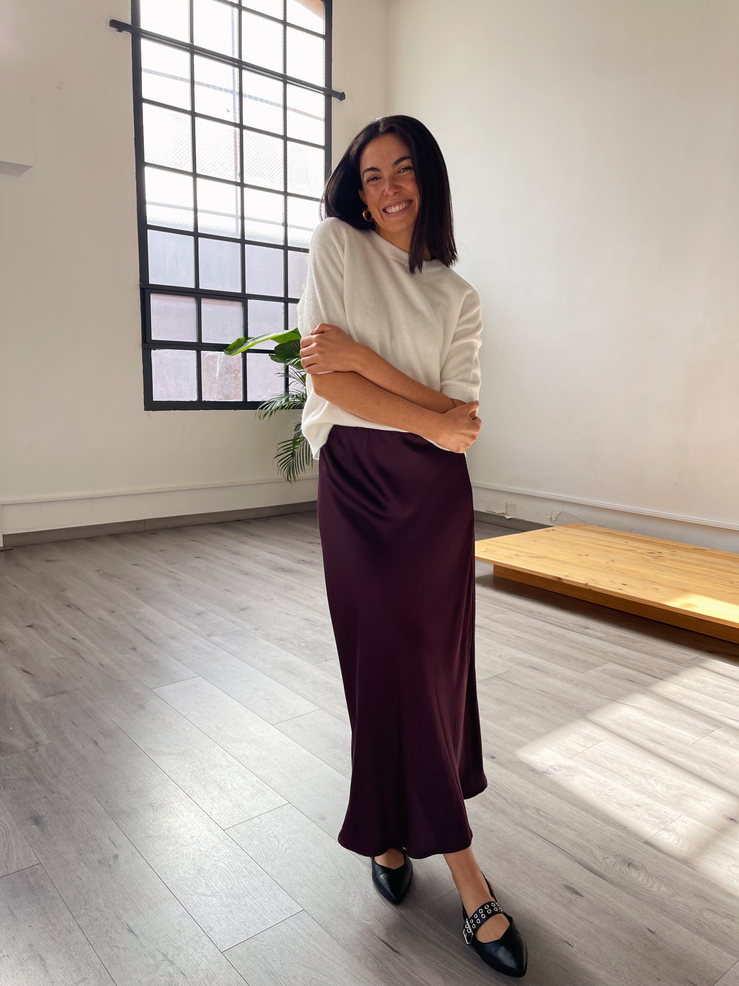 Tania Burgundy Skirt