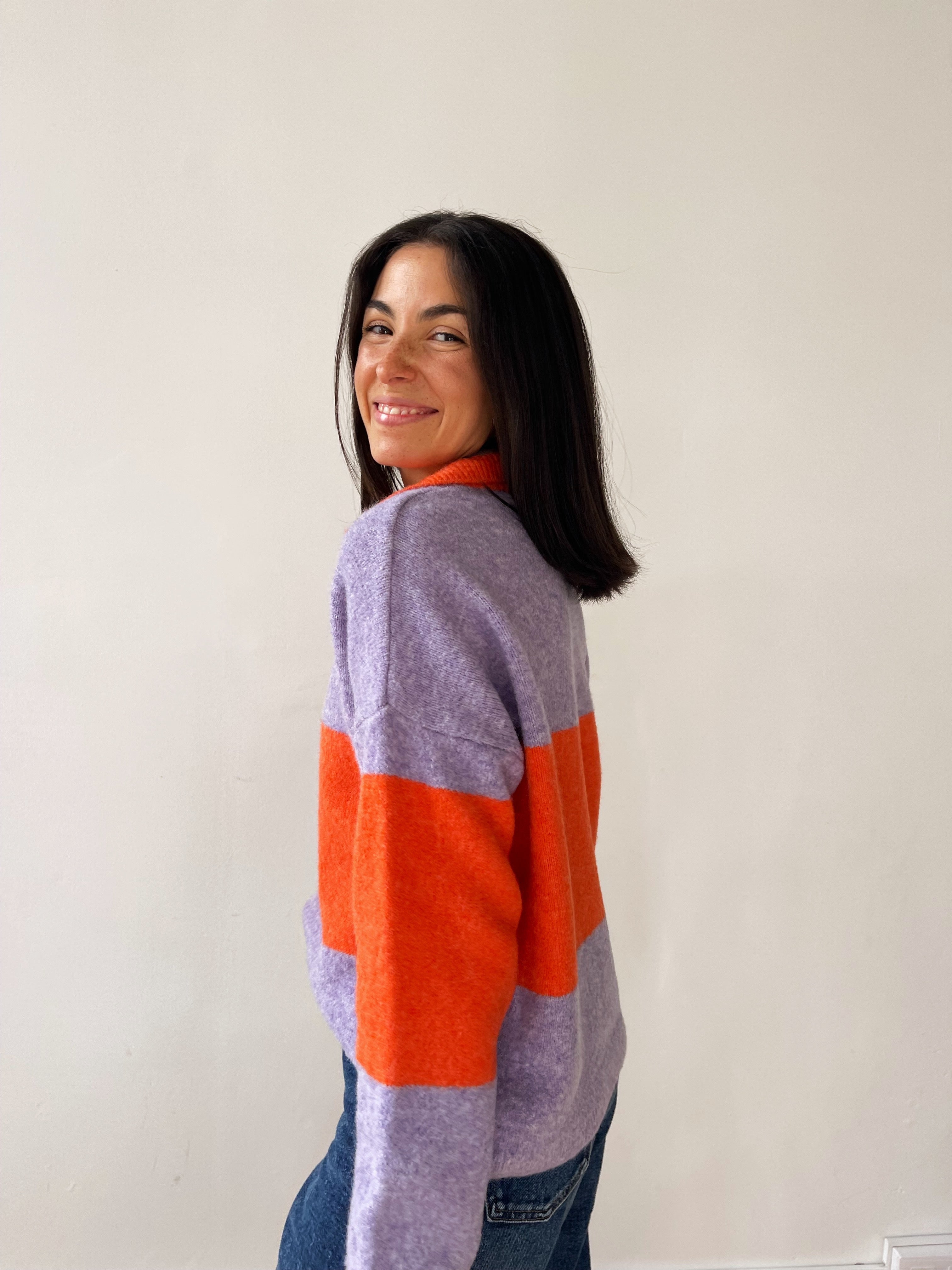 Paola Orange and Lilac Sweater