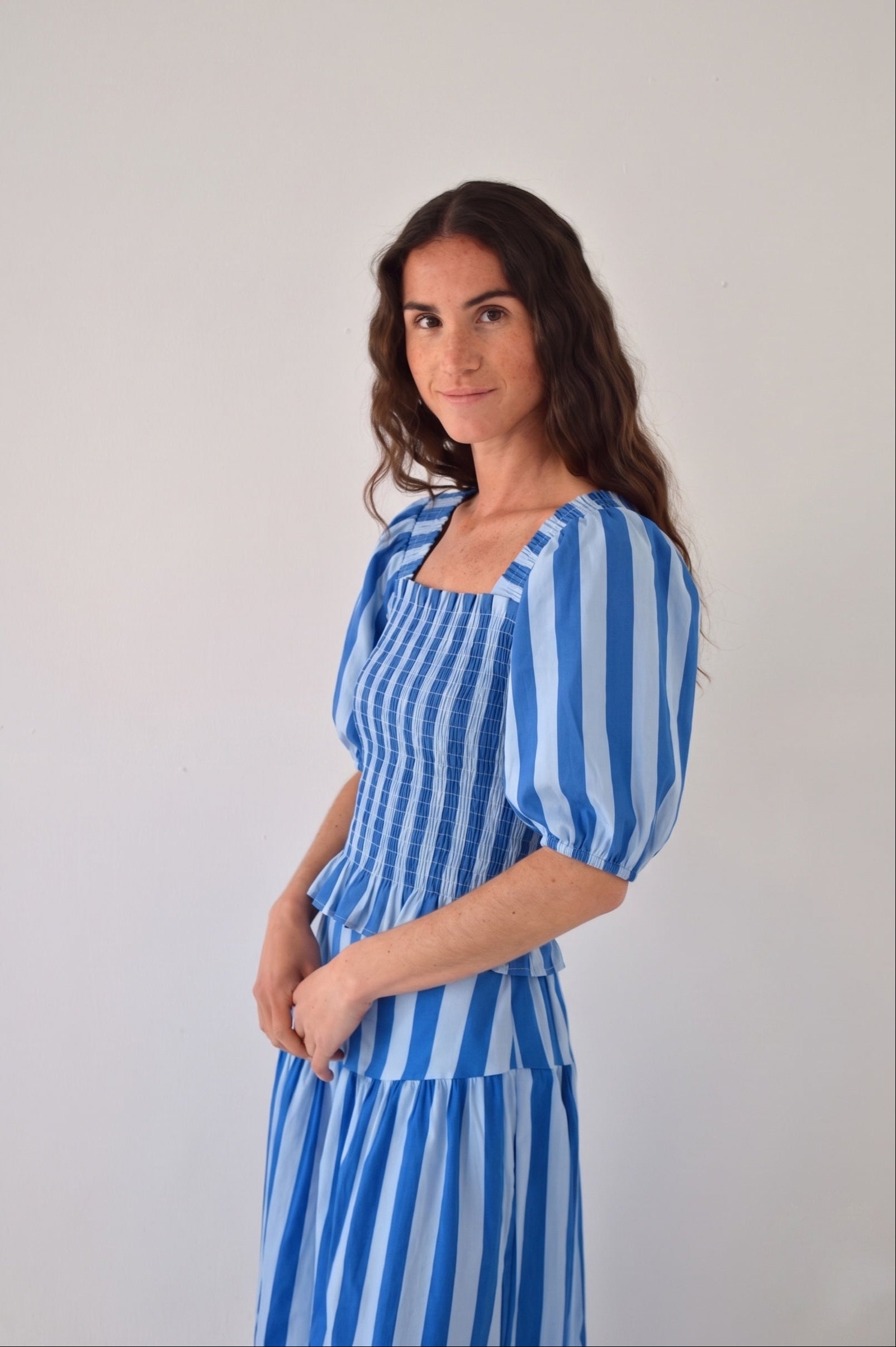 Blue Striped Beth Top