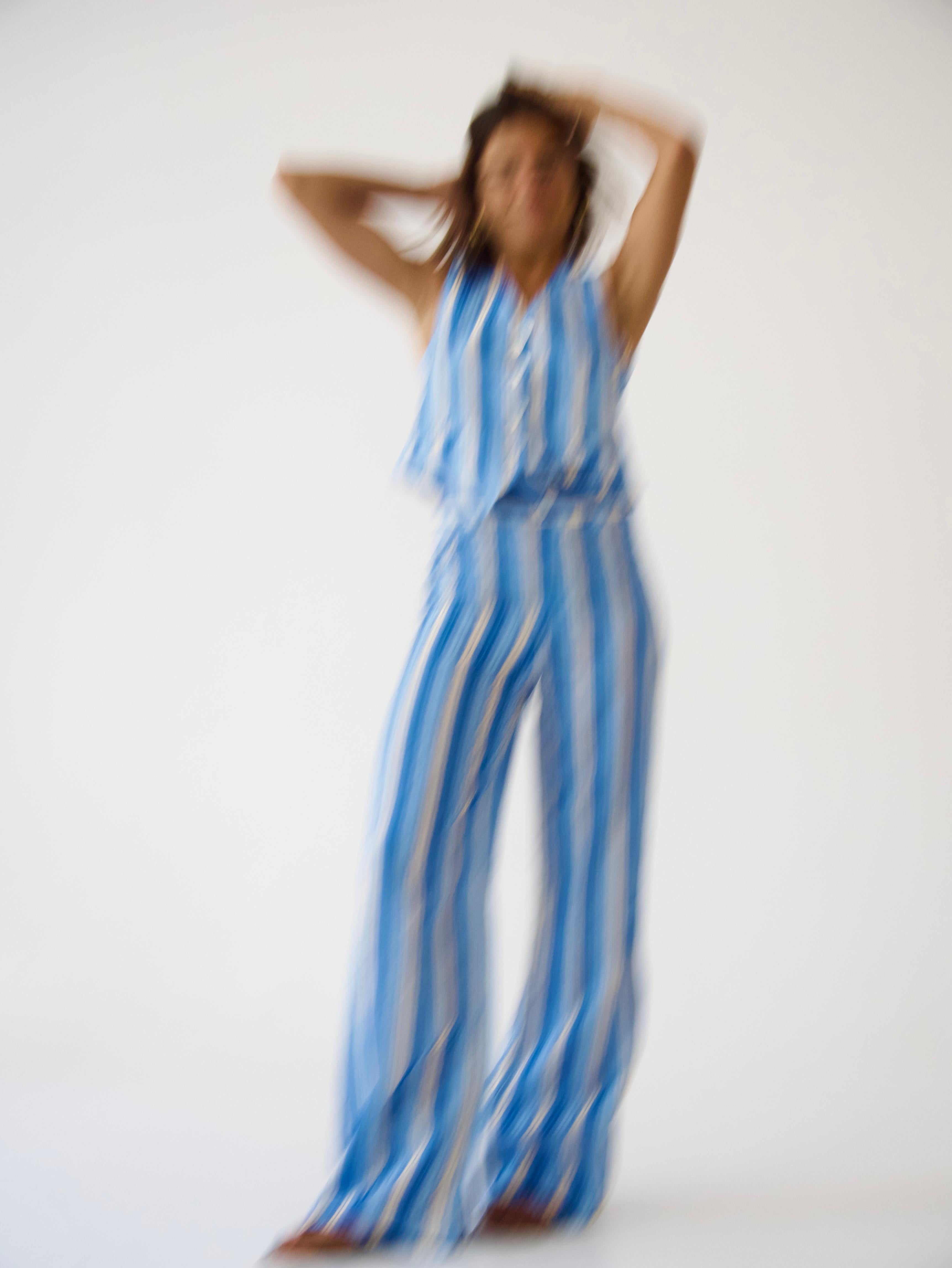 Pantalón Ana Azul Lino