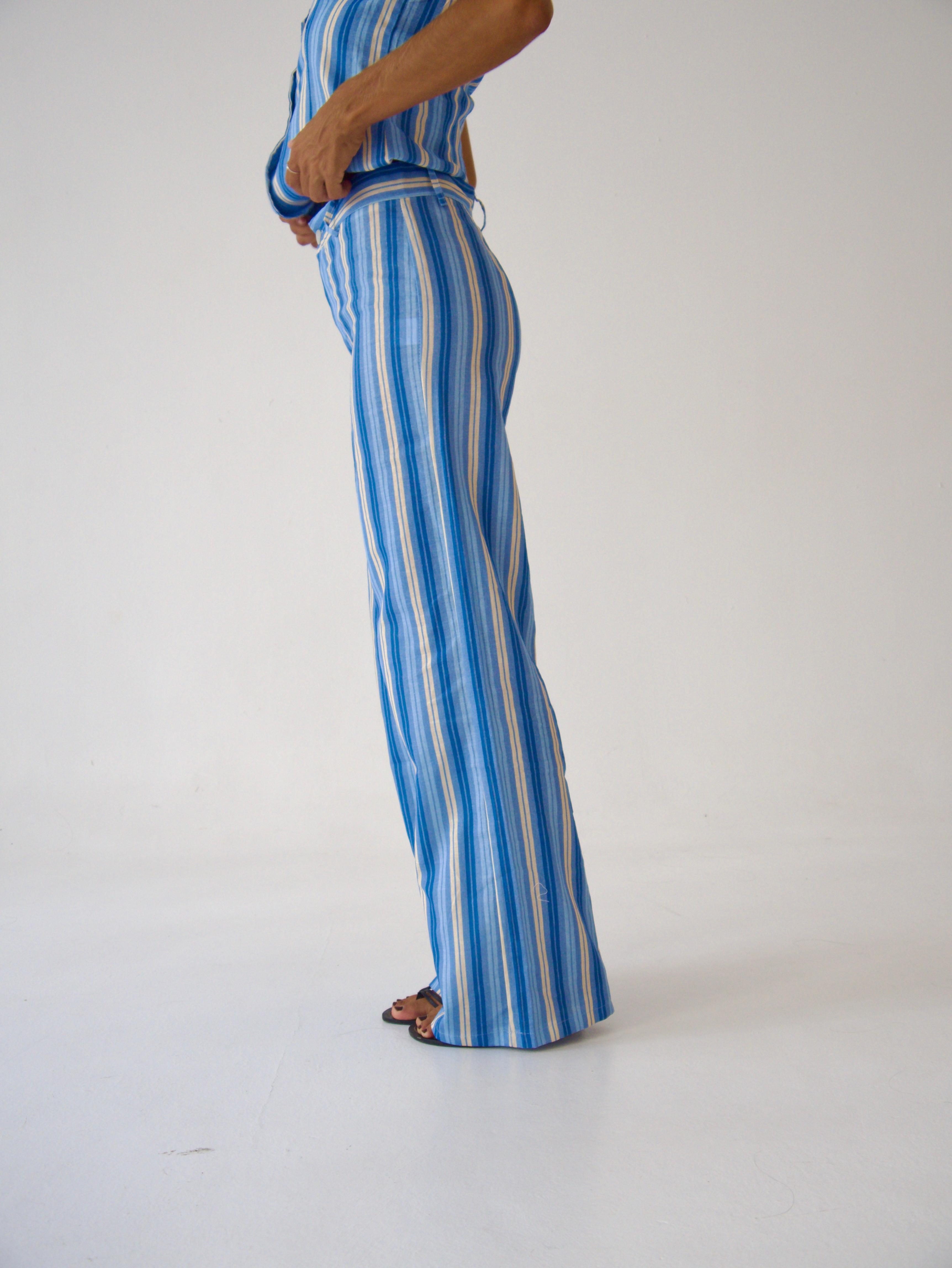 Pantalón Ana Azul Lino