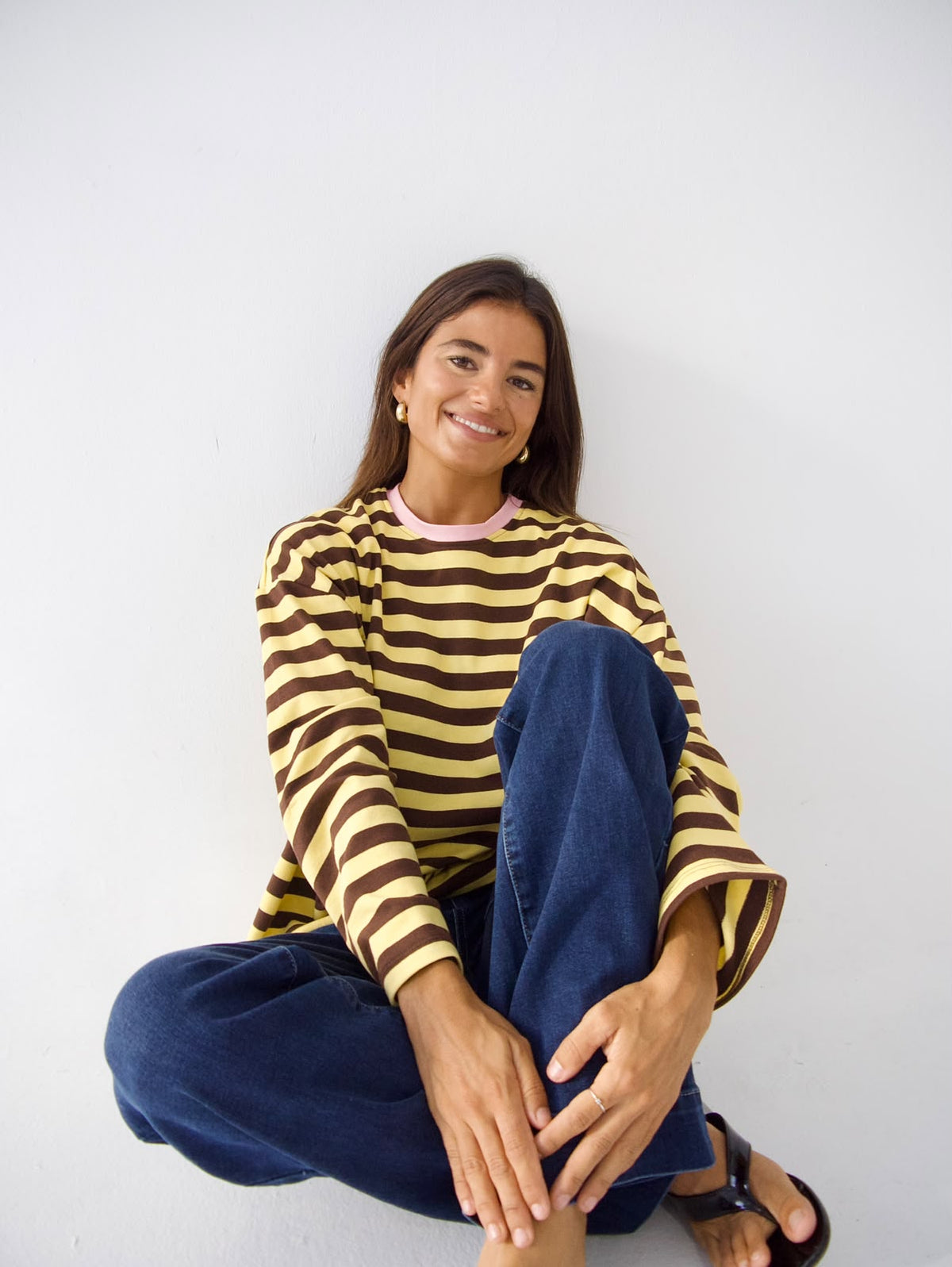 Camiseta Núria Amarillo Marrón