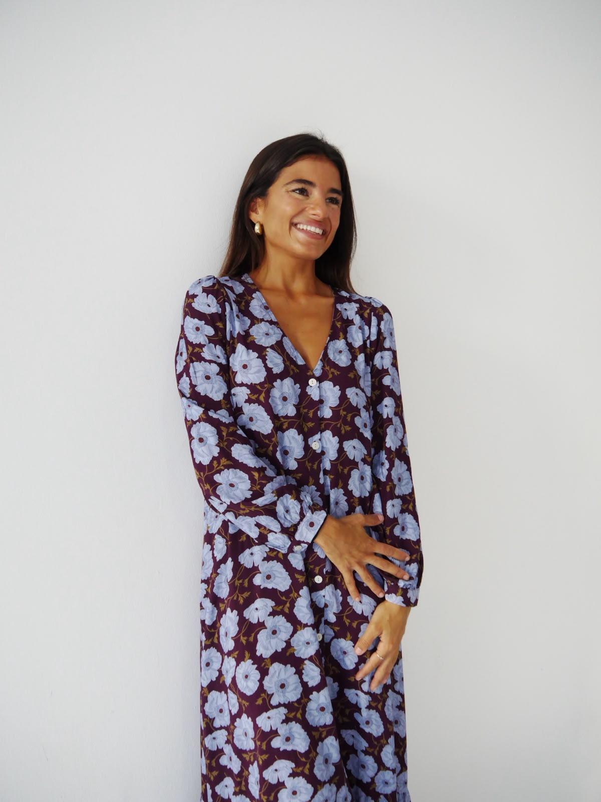 Vestido Micaela Flores Celeste