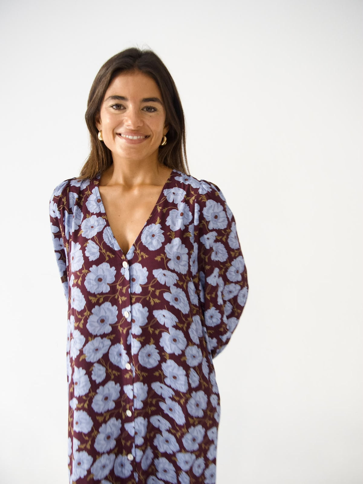 Vestido Micaela Flores Celeste