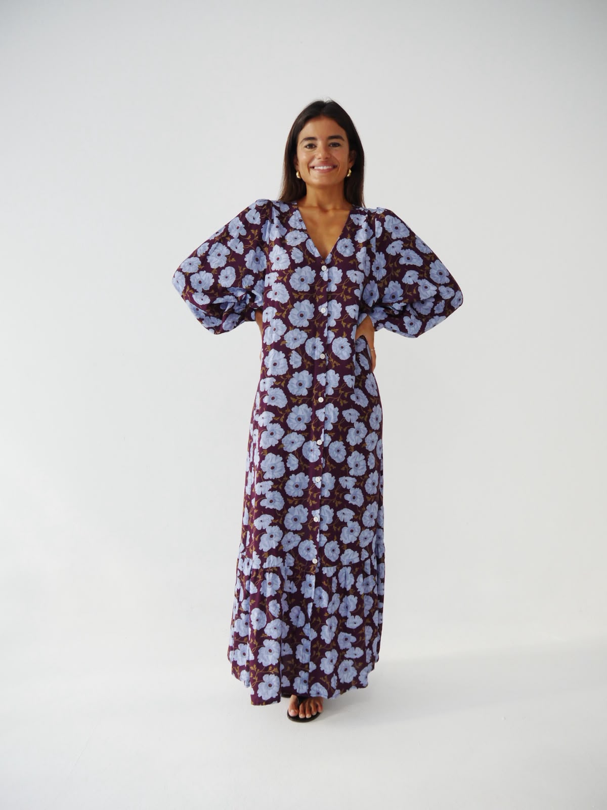 Vestido Micaela Flores Celeste