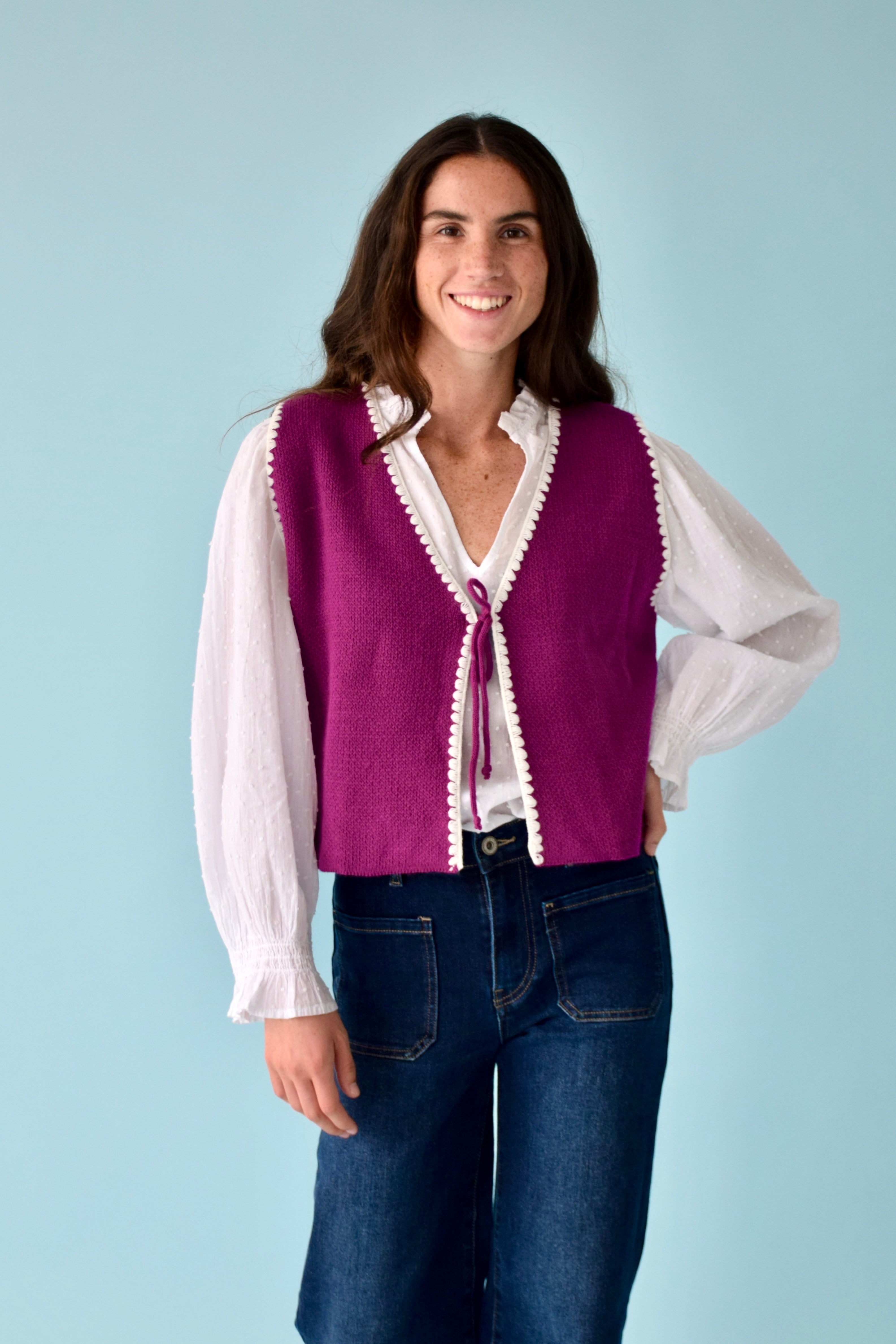 Chaleco Punto Buganvilla