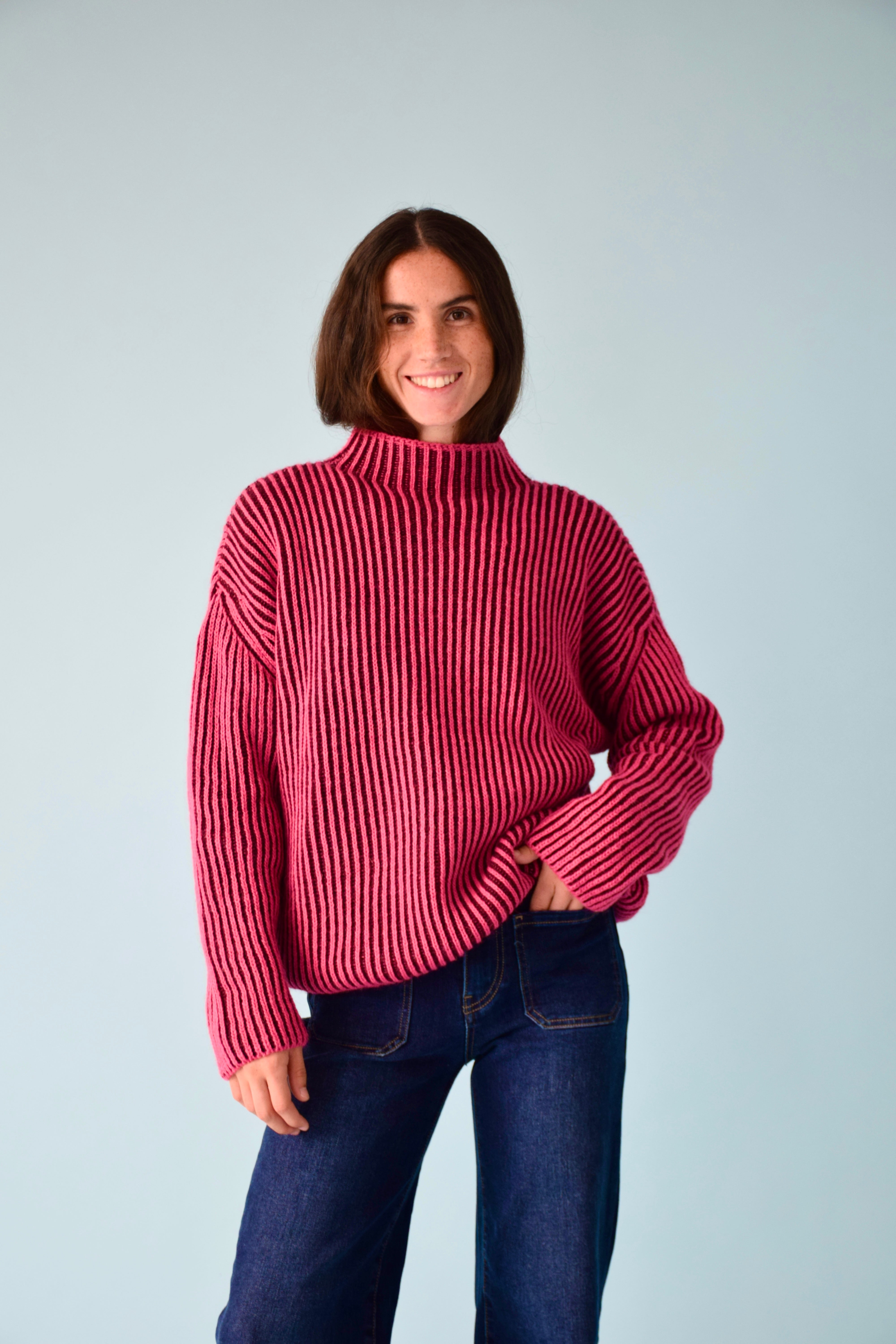 Jersey Rita Fucsia y Burgundy