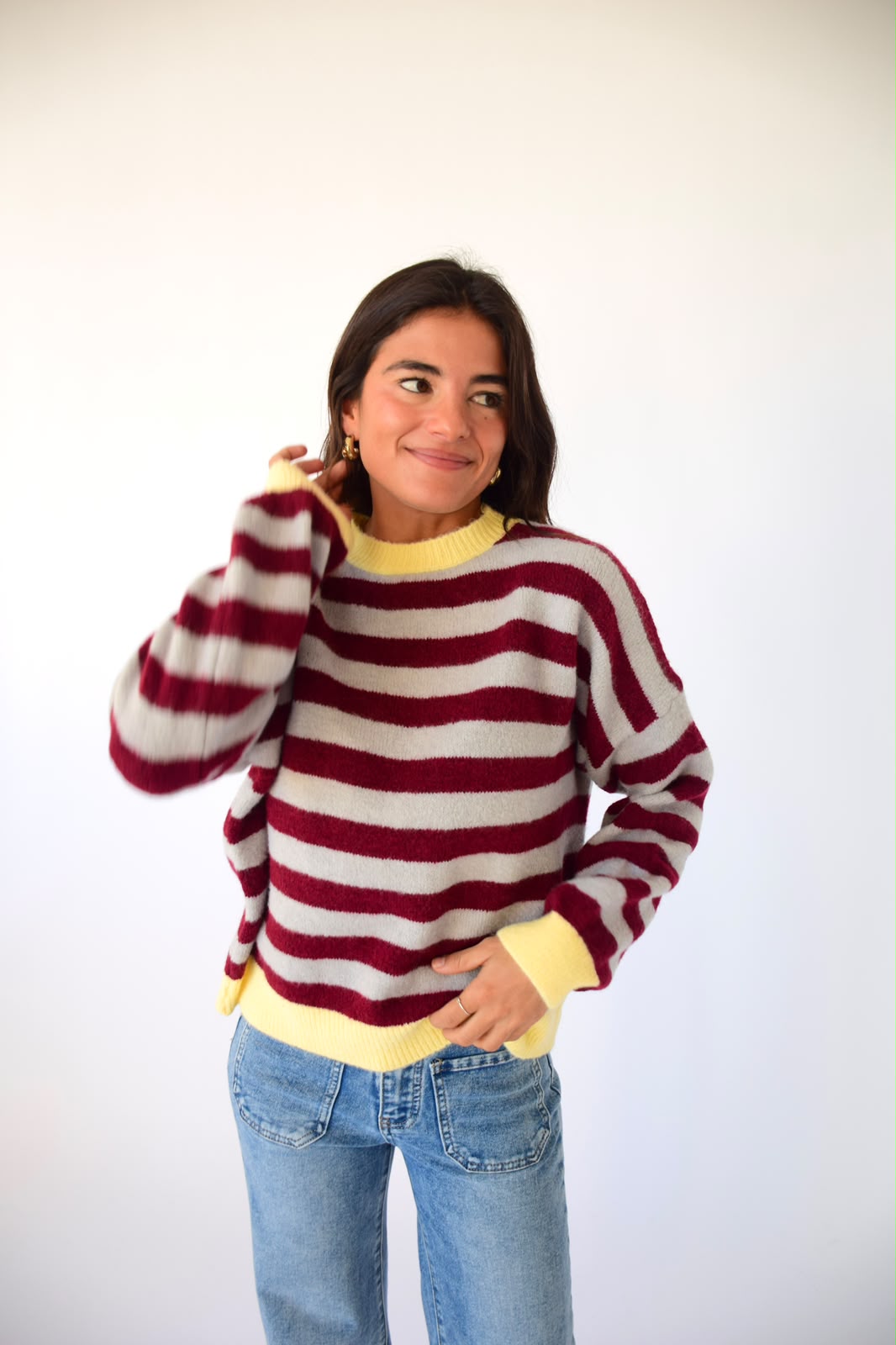 Jersey Pia Burgundy y Gris